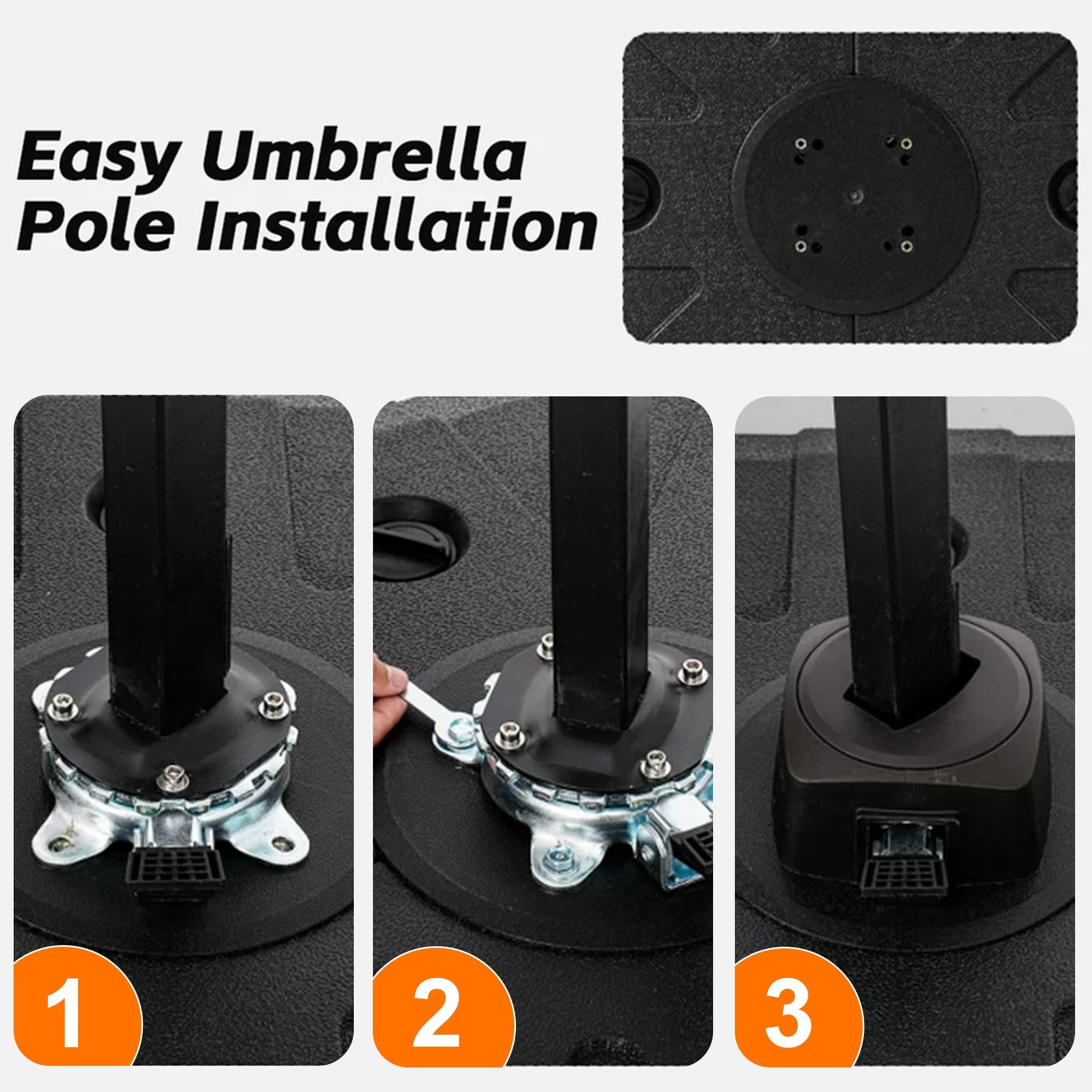 Sunvanta™ Auron Series Cantilever Umbrella Base with Wheels – 110–200 kg HDPE Refillable Outdoor Weight Stand