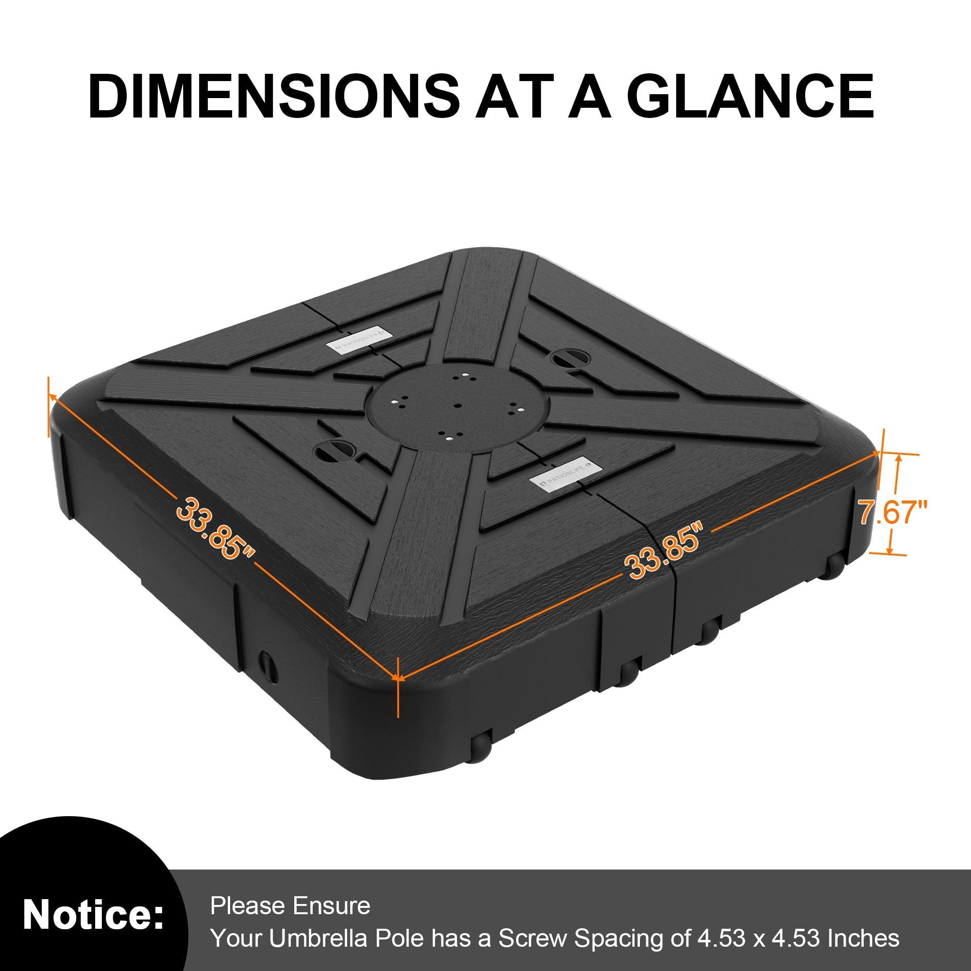 Sunvanta™ Auron Series Cantilever Umbrella Base with Wheels – 110–200 kg HDPE Refillable Outdoor Weight Stand