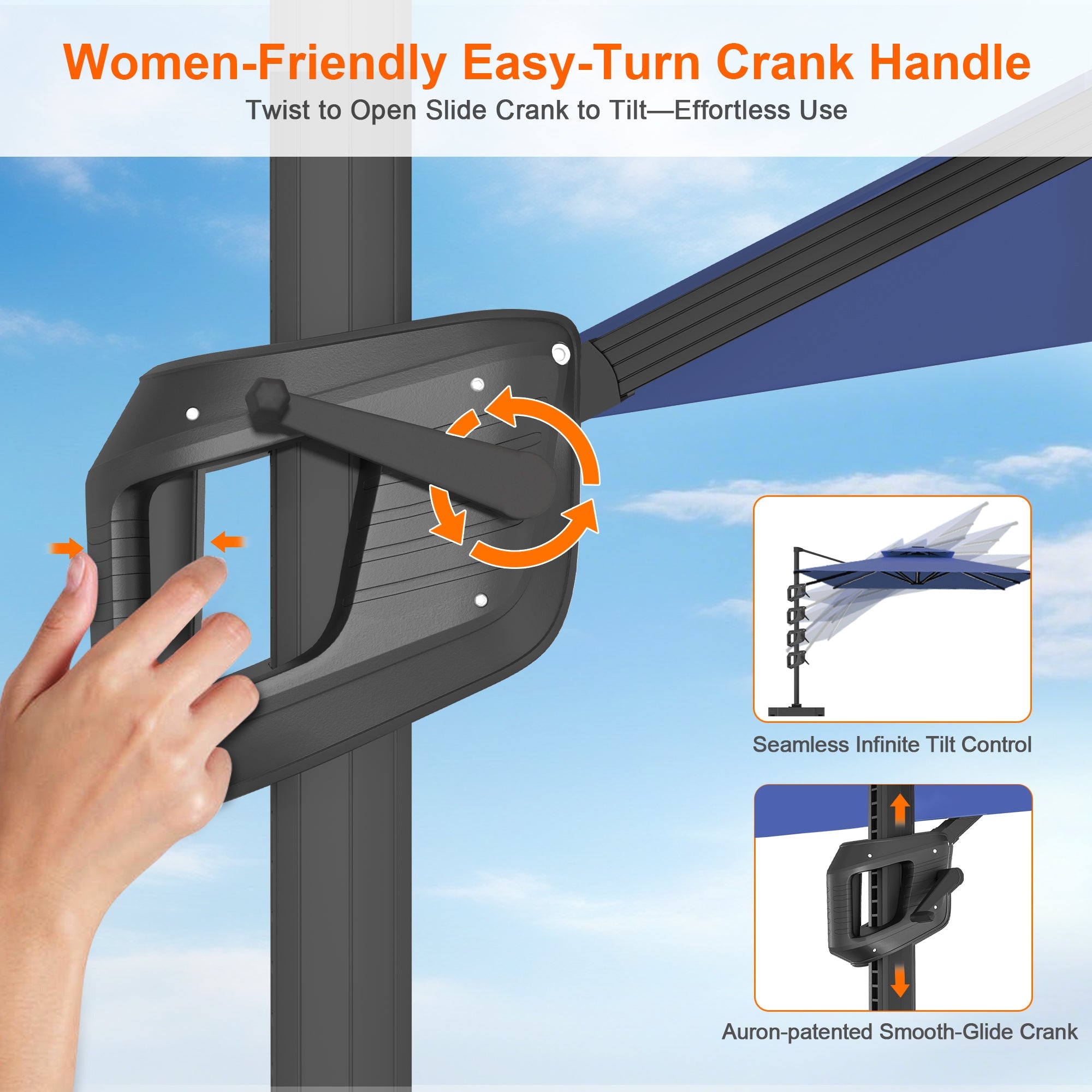 Sunvanta Auron Pro Cantilever Patio Umbrella  Reinforced Aluminum Frame for Patio & Garden