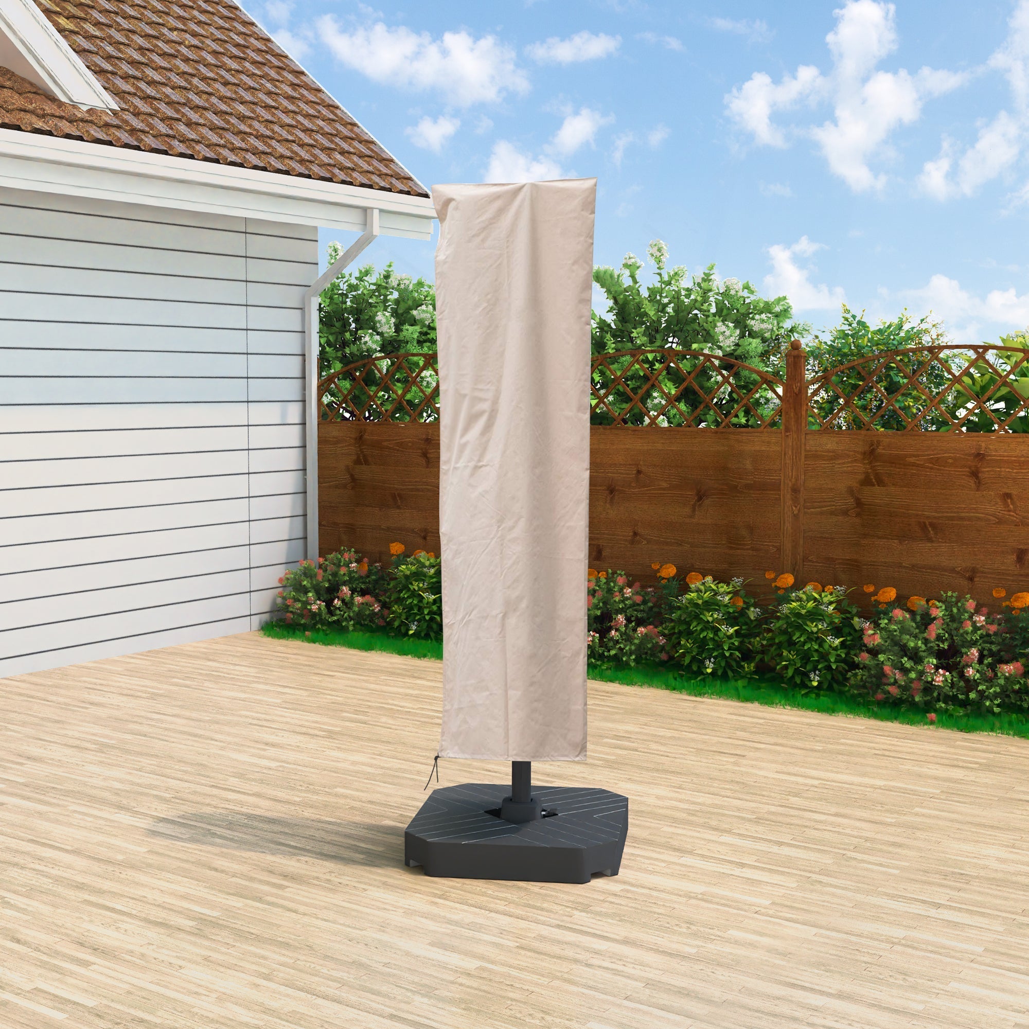 Sunvanta Outdoor Umbrella Cover for 2.7m–4m Cantilever Patio Umbrellas – Heavy-Duty Water-Resistant & UV-Resistant Stand with Zip & Installation Rod