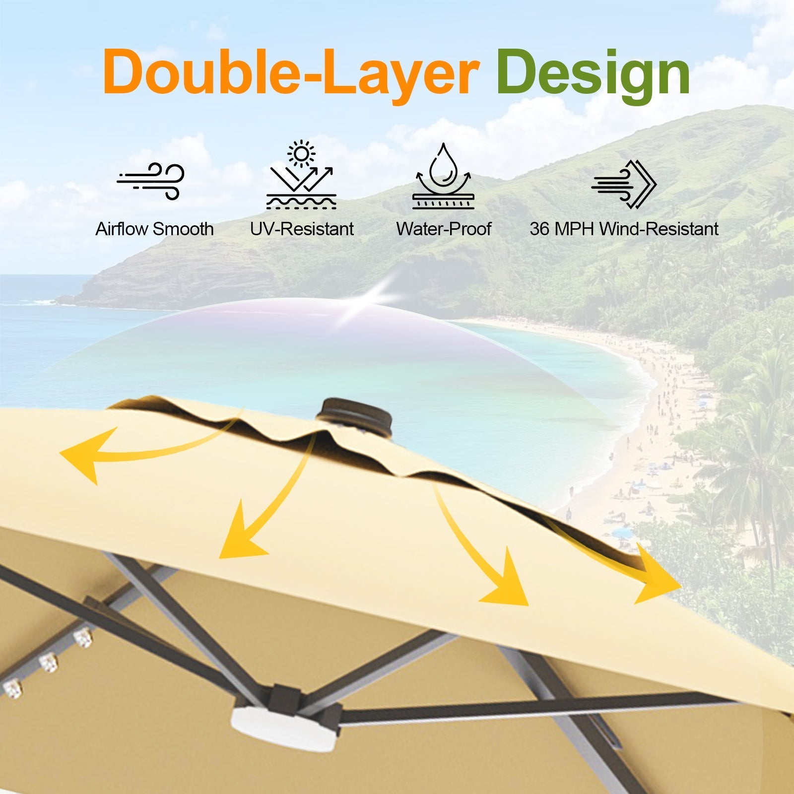 Sunvanta Auron Pro™ Round Cantilever Patio Umbrella with Solar LED Lights