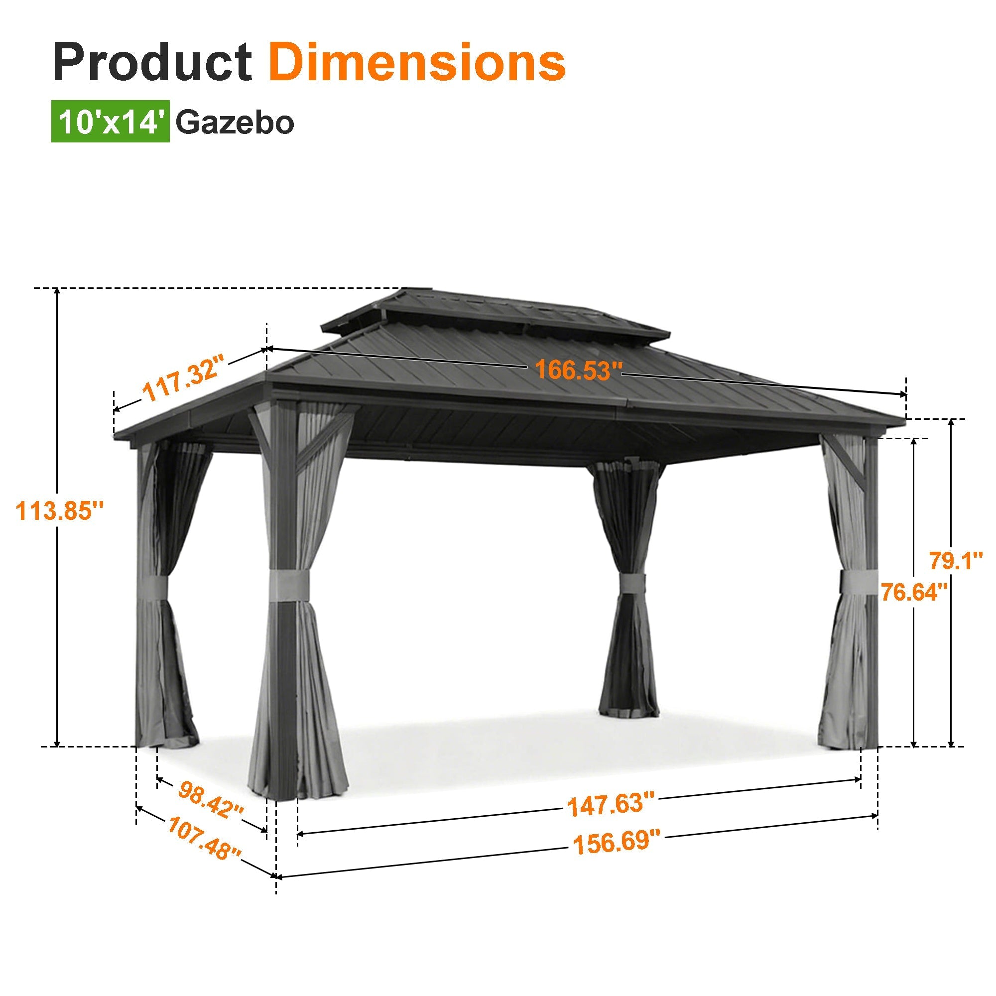 Sunvanta Haven Luxury Hardtop Gazebo with 120mm × 120mm Reinforced Aluminium Posts, Integrated Gutter System, Curtains & Netting for Patio & Alfresco Use