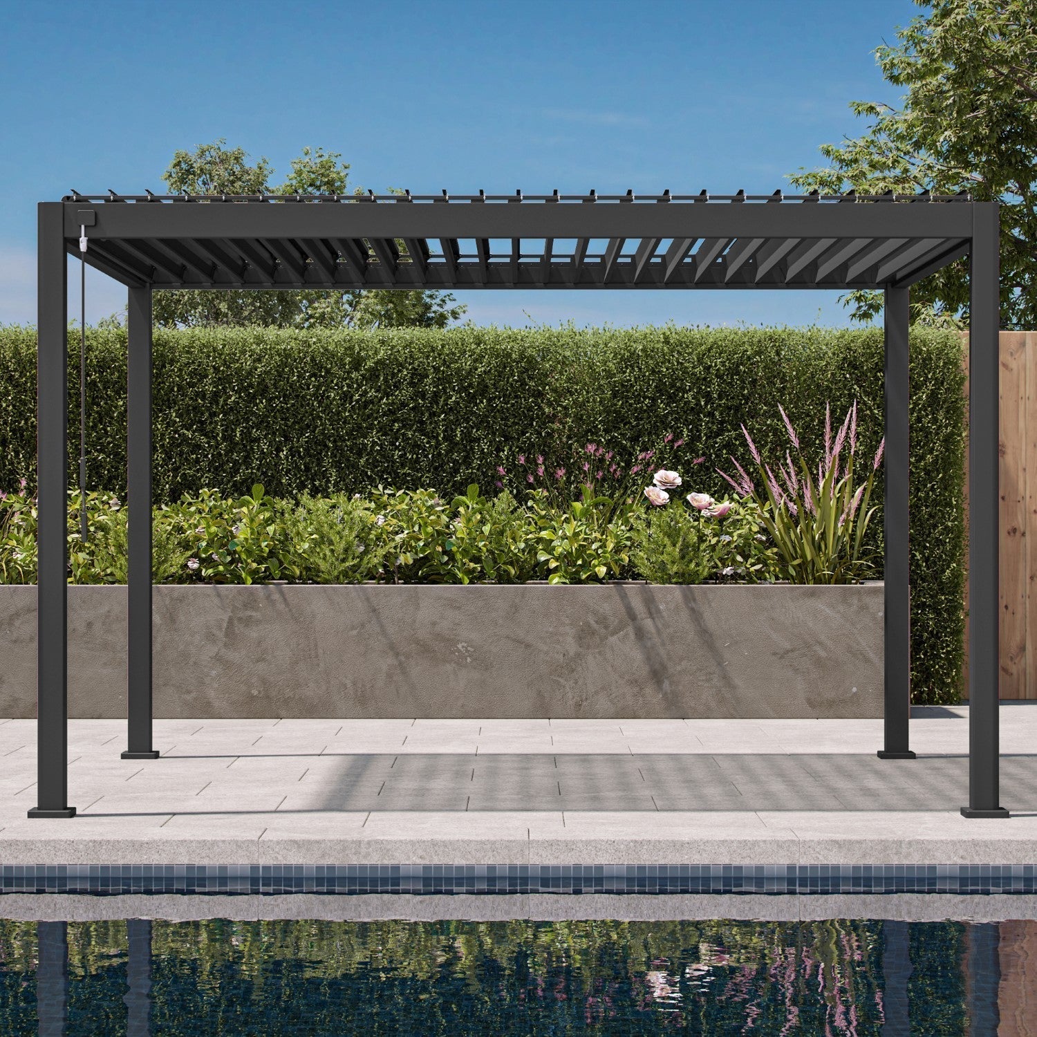 Sunvanta Atlantic™ 3m × 3m Aluminium Louvre Roof Pergola – Adjustable Louvers for Patio & Garden