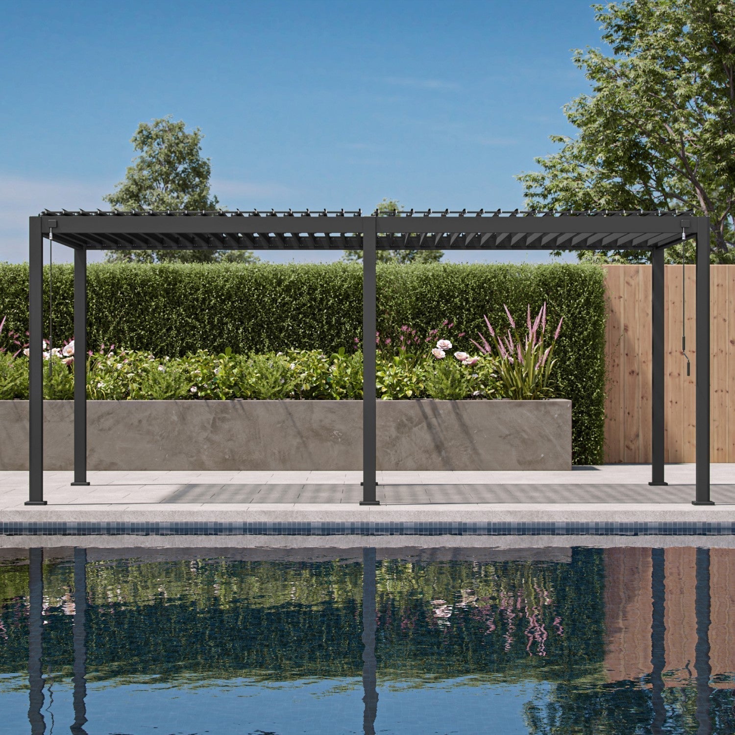 Sunvanta Atlantic™ 3 × 6 m Aluminium Louvered Pergola – Adjustable Louvres Outdoor Pergola for Patio
