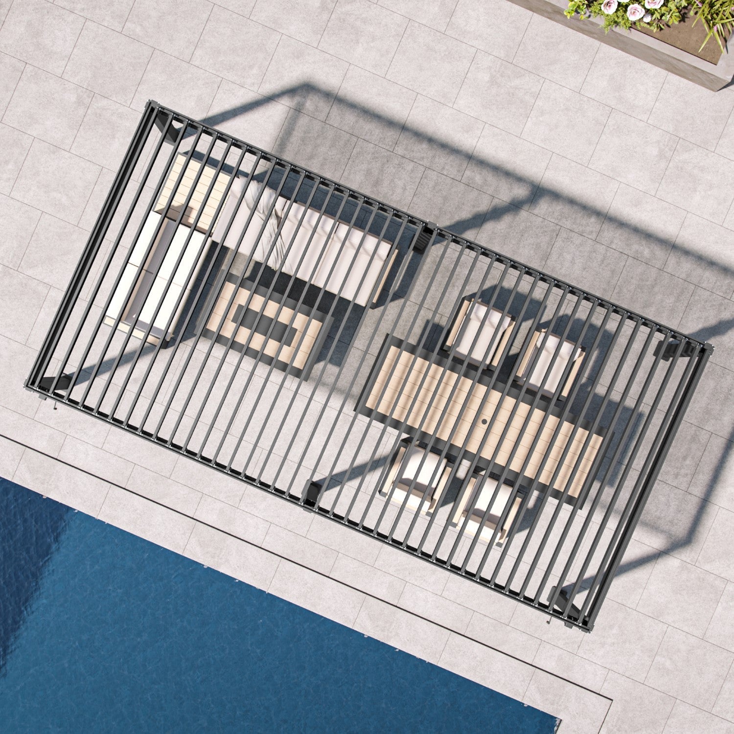 Sunvanta Atlantic™ 3 × 6 m Aluminium Louvered Pergola – Adjustable Louvres Outdoor Pergola for Patio
