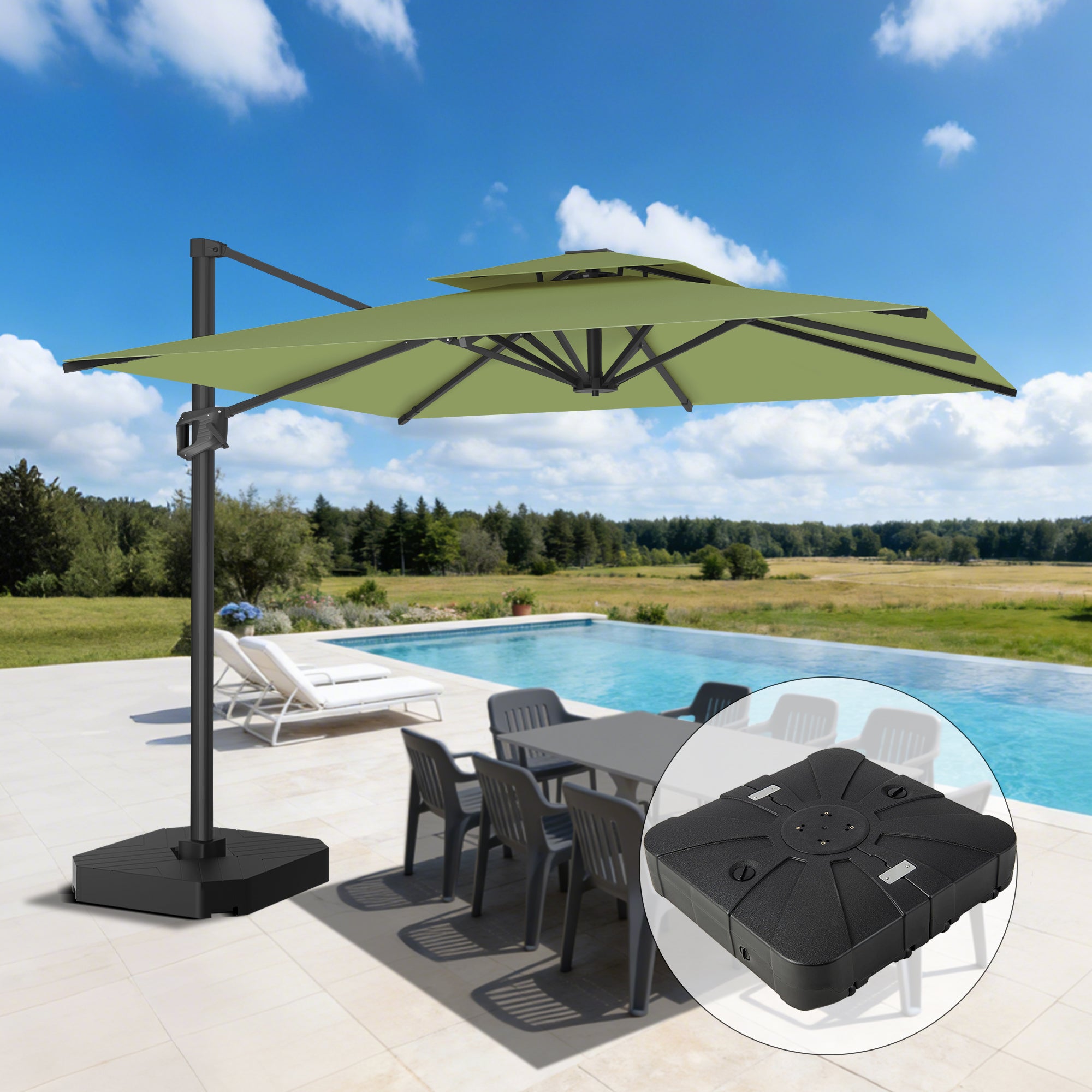 Sunvanta Auron Pro Cantilever Patio Umbrella  Reinforced Aluminum Frame for Patio & Garden