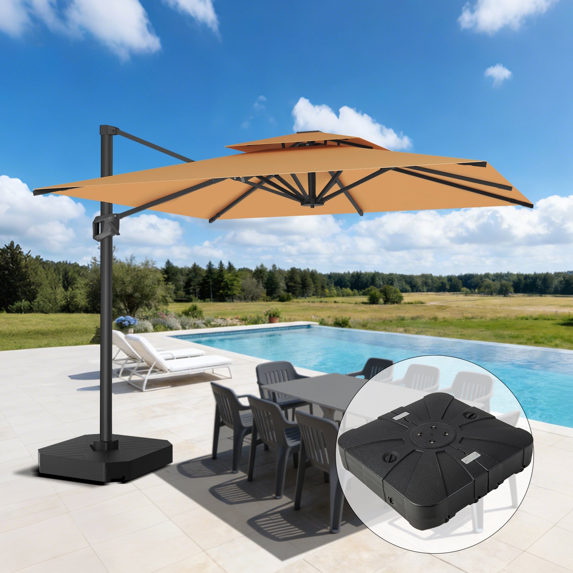 Sunvanta Auron Pro Cantilever Patio Umbrella  Reinforced Aluminum Frame for Patio & Garden