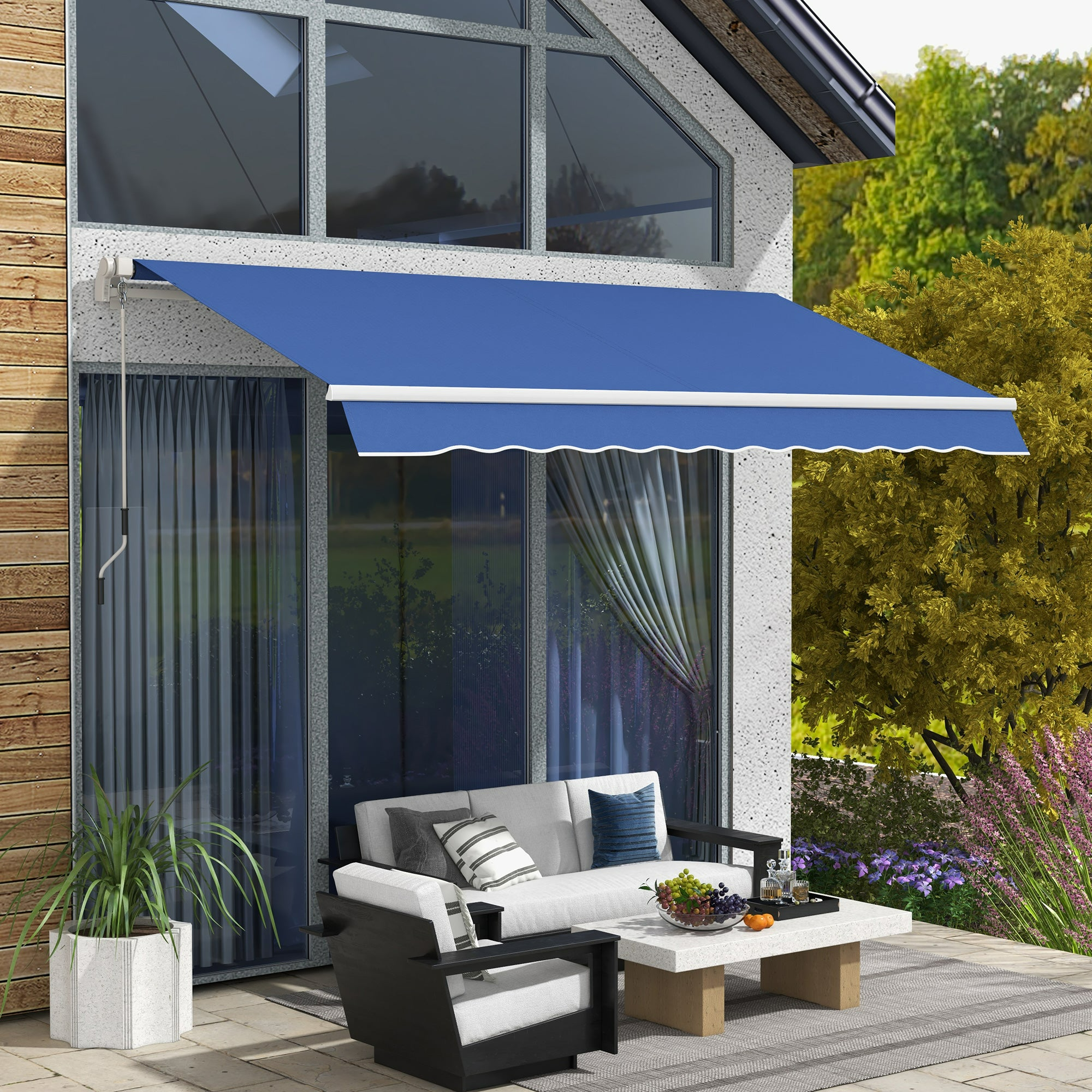 Sunvanta 3.6m × 3m Retractable Awning with Manual Crank – UV-Resistant Canopy for Patio & Balcony
