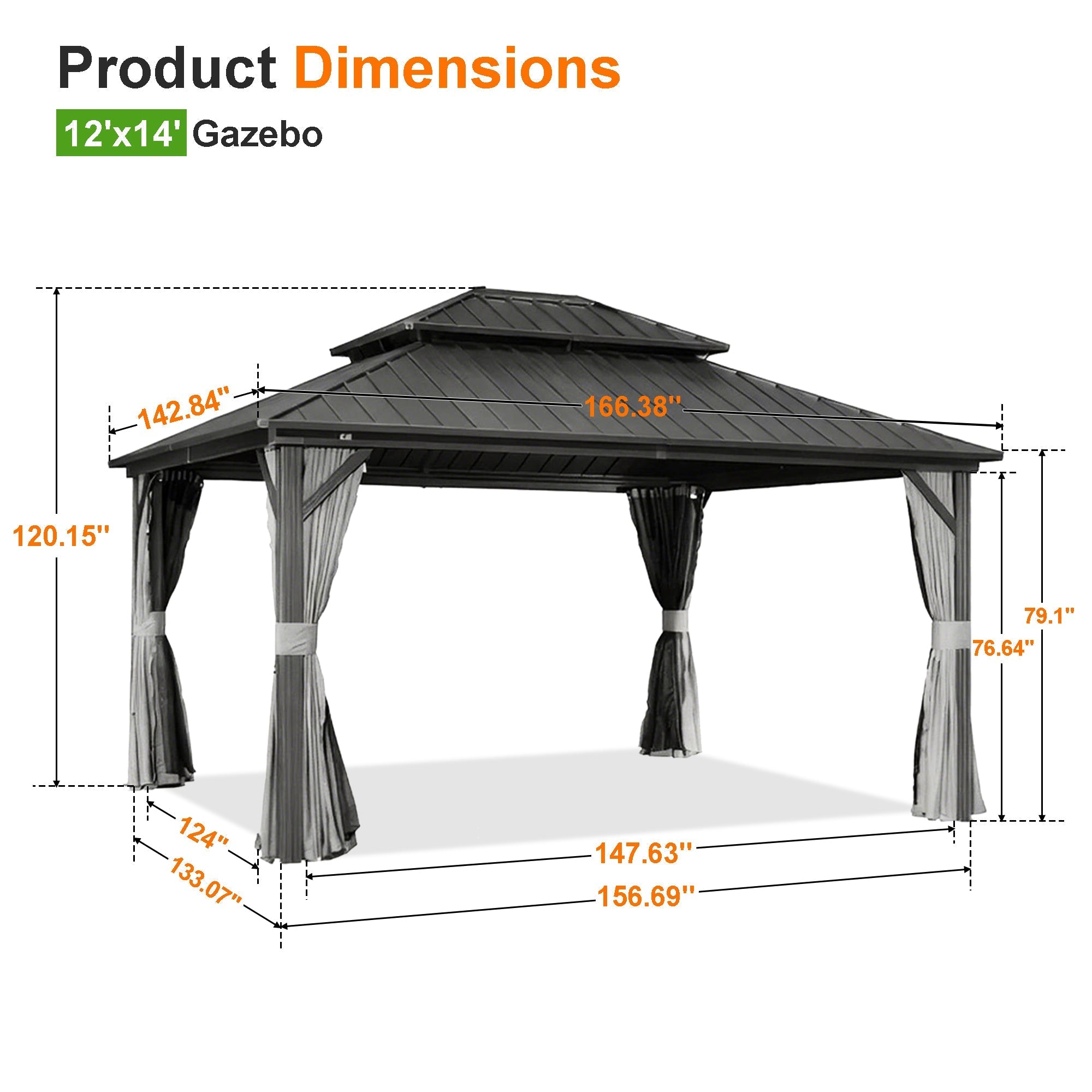 Sunvanta Haven Luxury Hardtop Gazebo with 120mm × 120mm Reinforced Aluminium Posts, Integrated Gutter System, Curtains & Netting for Patio & Alfresco Use