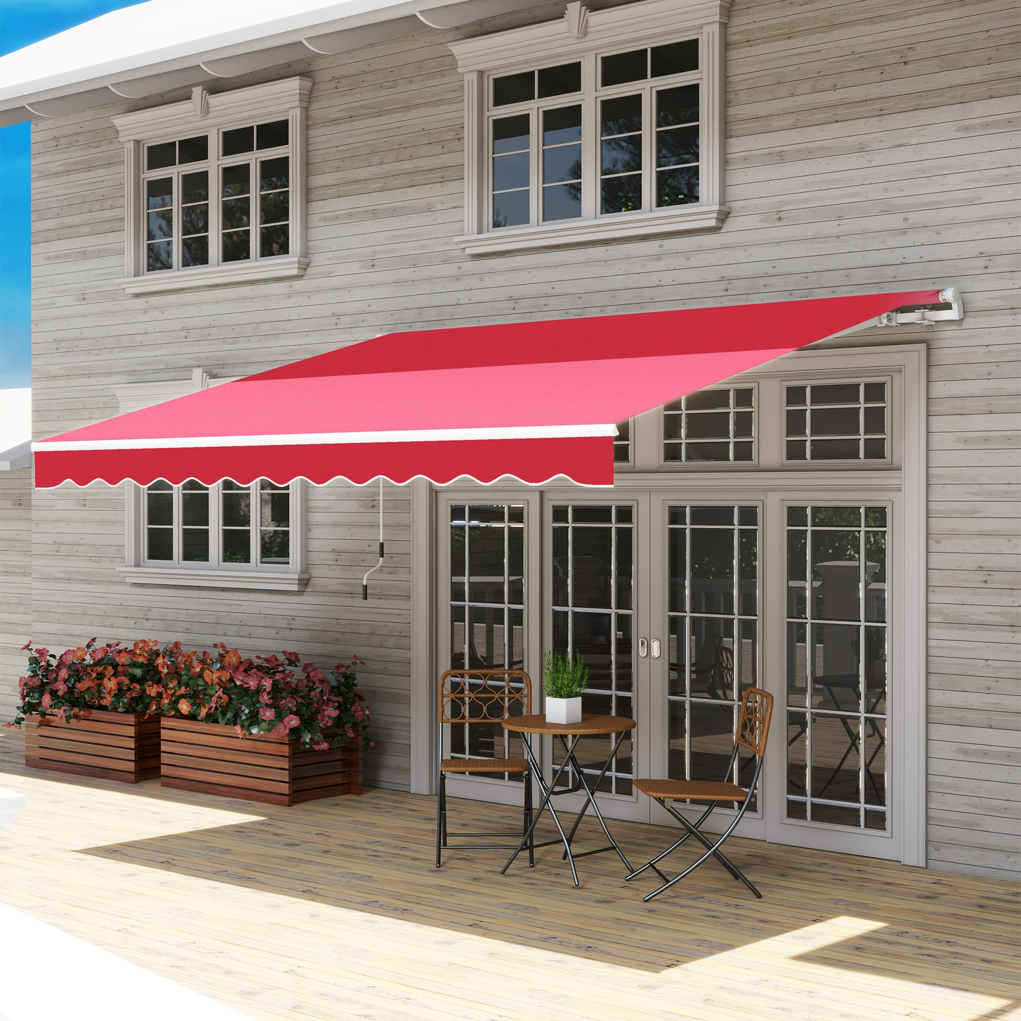 Sunvanta 3.6m × 3m Retractable Awning with Manual Crank – UV-Resistant Canopy for Patio & Balcony