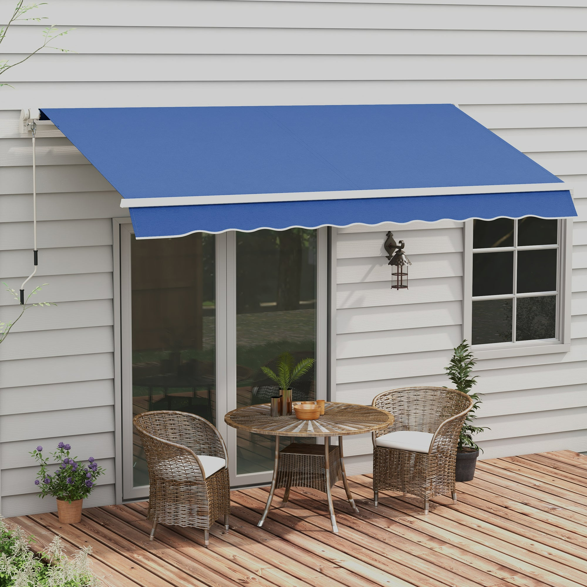 Sunvanta 3.6m × 3m Retractable Awning with Manual Crank – UV-Resistant Canopy for Patio & Balcony
