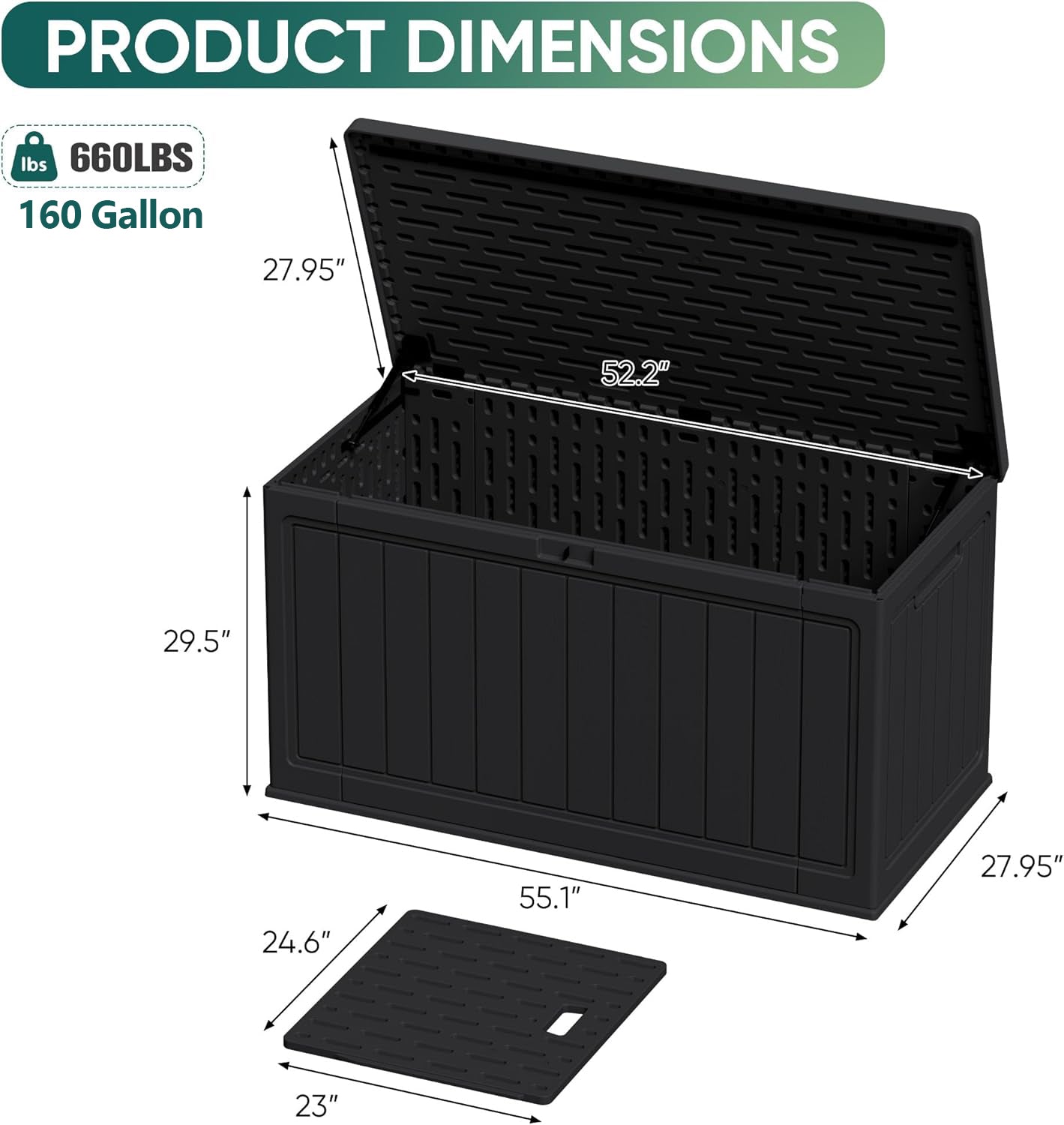Sunvanta Resin Deck Box – Large Outdoor Storage for Patio Furniture, Garden Tools & Pool Supplies
