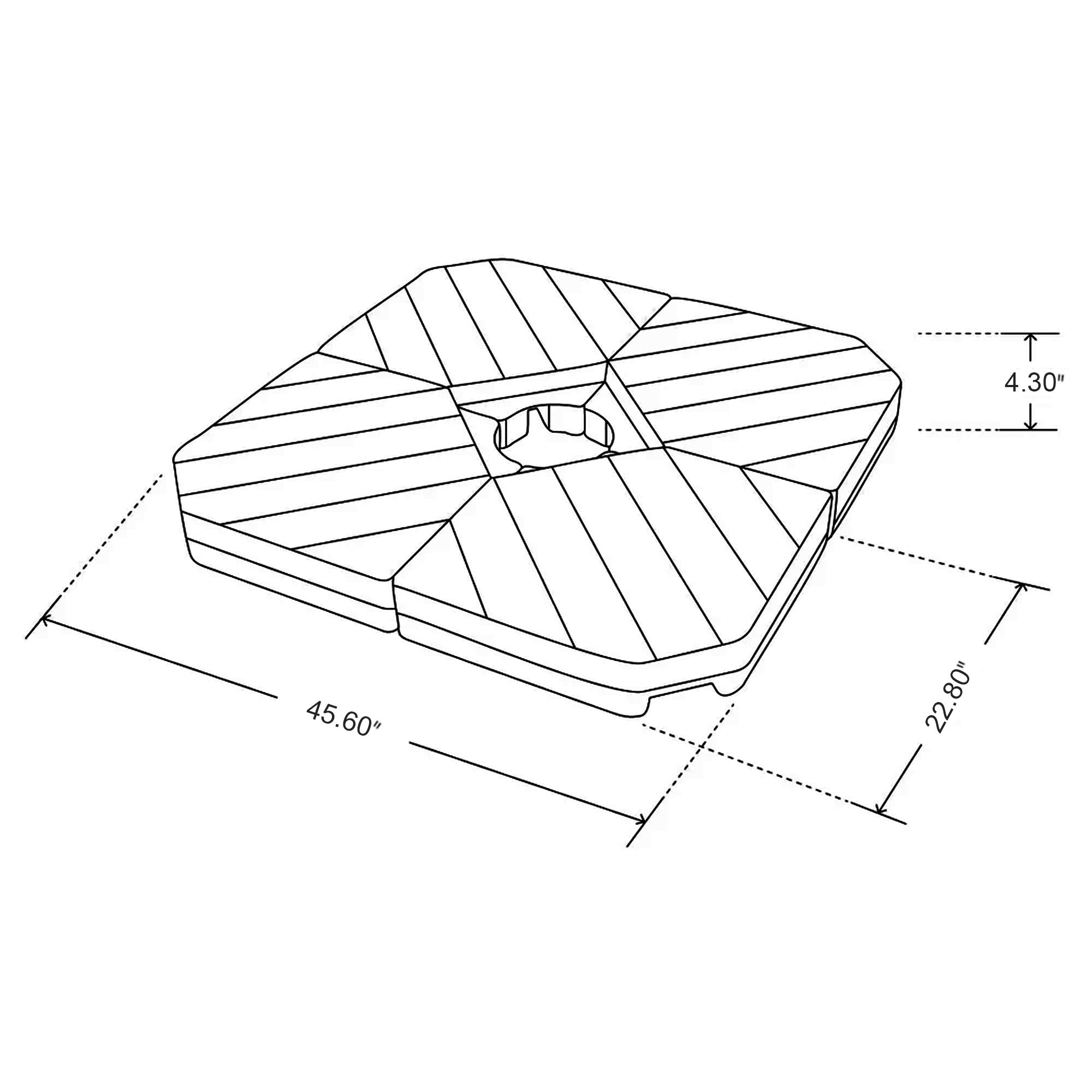 Sunvanta 430 lb (195 kg) Cantilever Umbrella Base with Wheels – Heavy-Duty Support for Auron Series