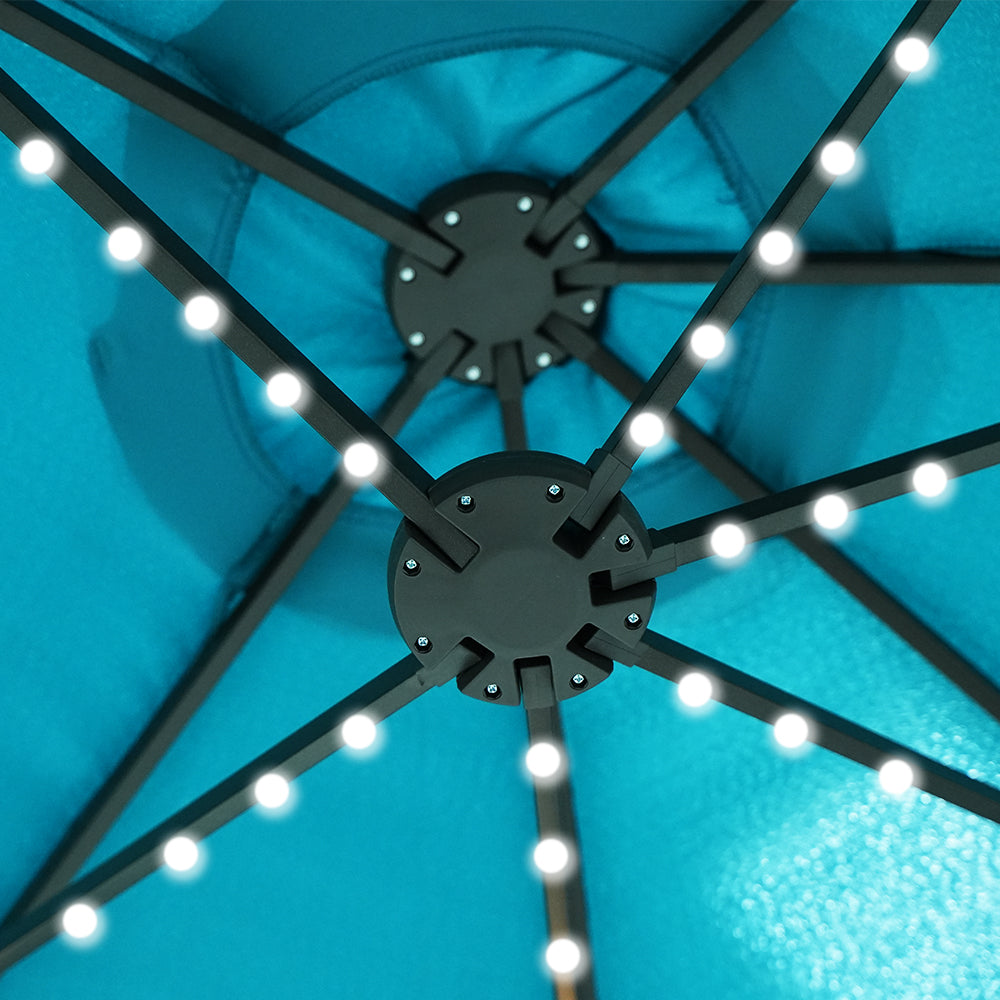 Sunvanta Horizon Haven™ 4.6x2.7mDouble-Sided Patio Umbrella with LED Lighting