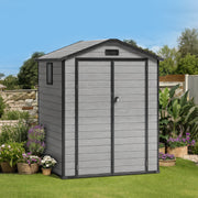 Sunvanta YardVault 1.9m × 1.3m Resin Storage Shed with Floor – Outdoor Garden Shed for Tools, Bikes & Lawn Equipment