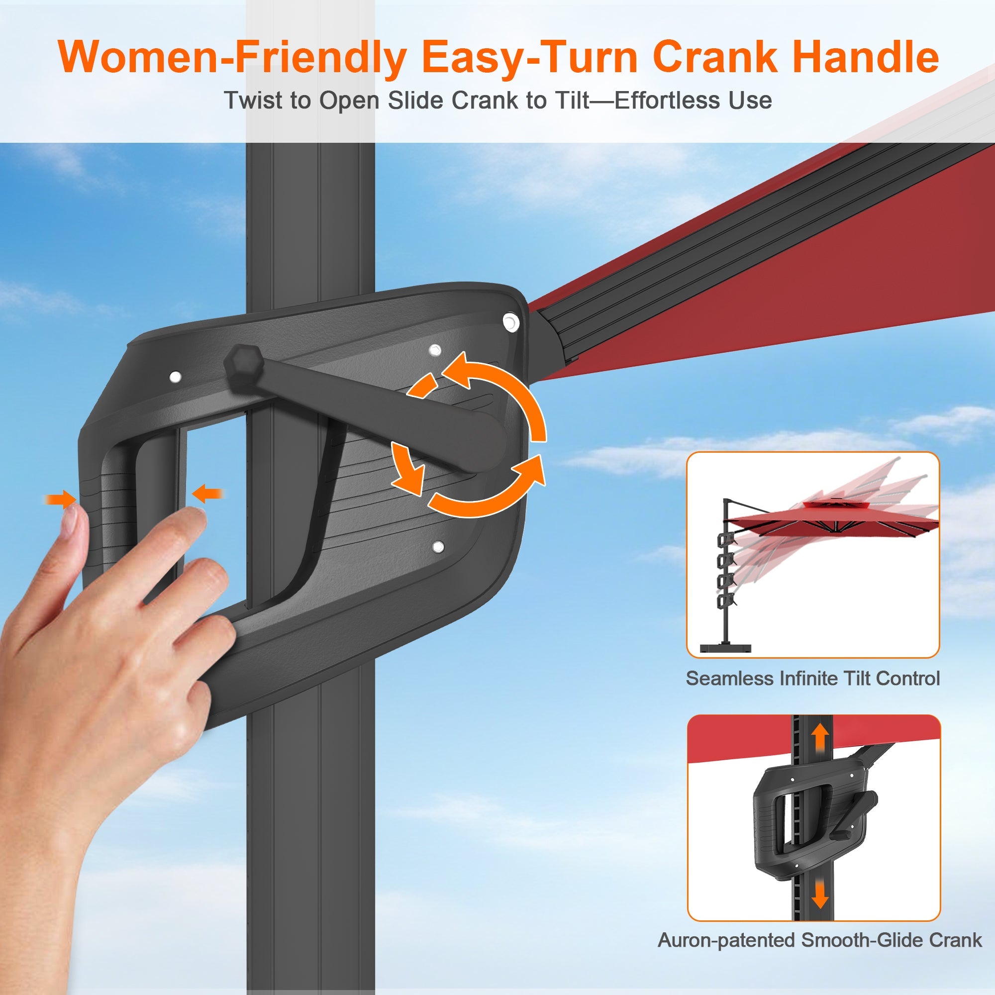 Sunvanta Auron Pro Cantilever Patio Umbrella  Reinforced Aluminum Frame for Patio & Garden