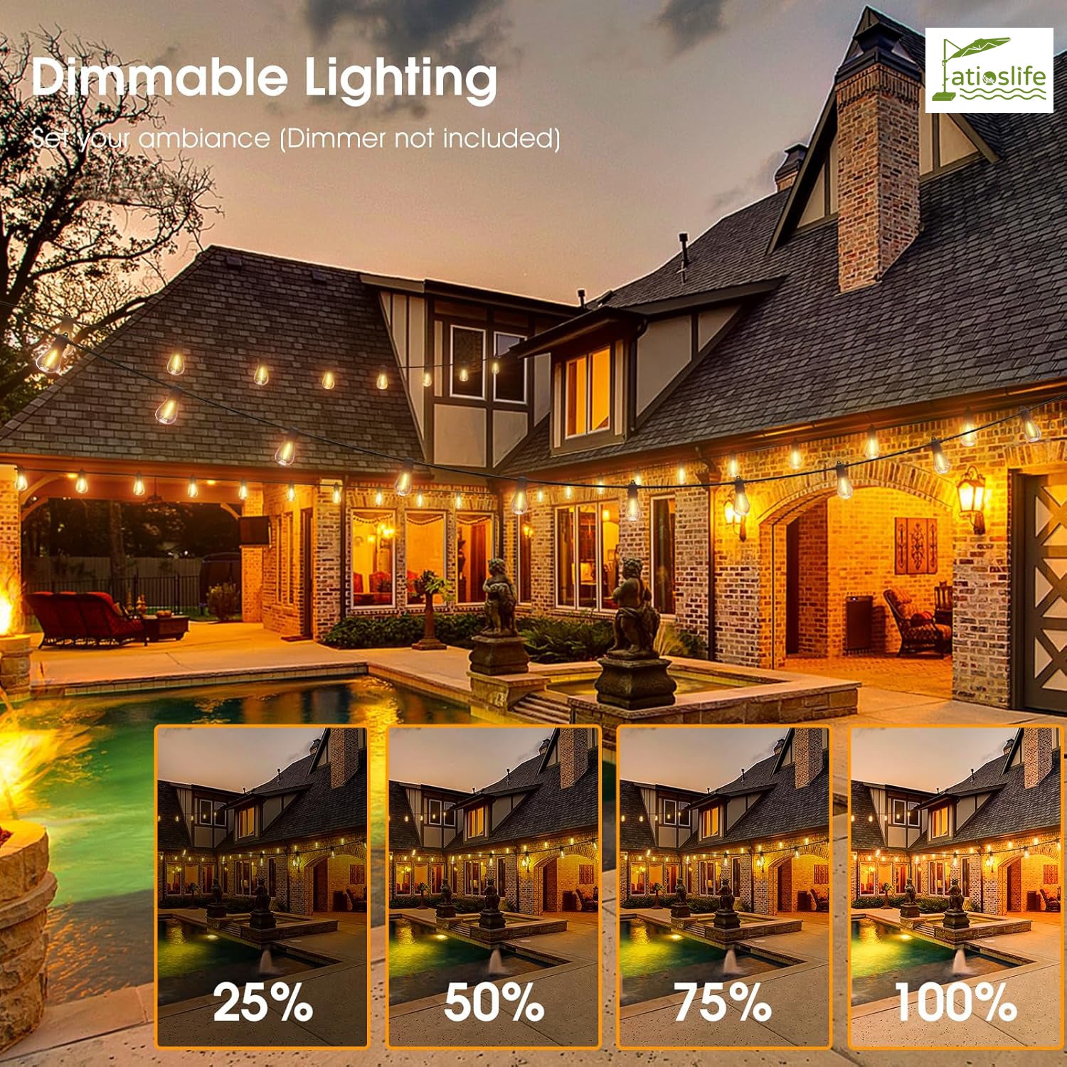 Sunvanta™ Umbrella & Gazebo LED Light Kit – Battery-Powered Ambient Lighting with Remote