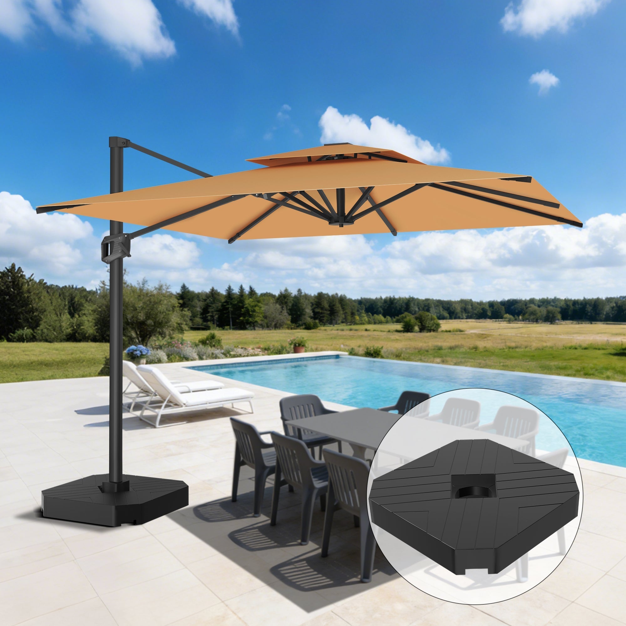 Sunvanta Auron Pro Cantilever Patio Umbrella  Reinforced Aluminum Frame for Patio & Garden
