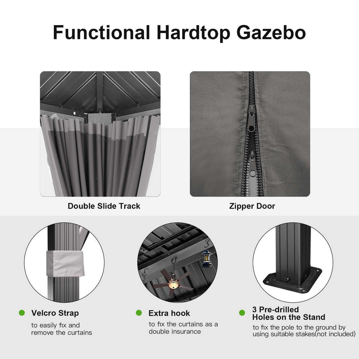 Sunvanta Haven Luxury Hardtop Gazebo with 120mm × 120mm Reinforced Aluminium Posts, Integrated Gutter System, Curtains & Netting for Patio & Alfresco Use