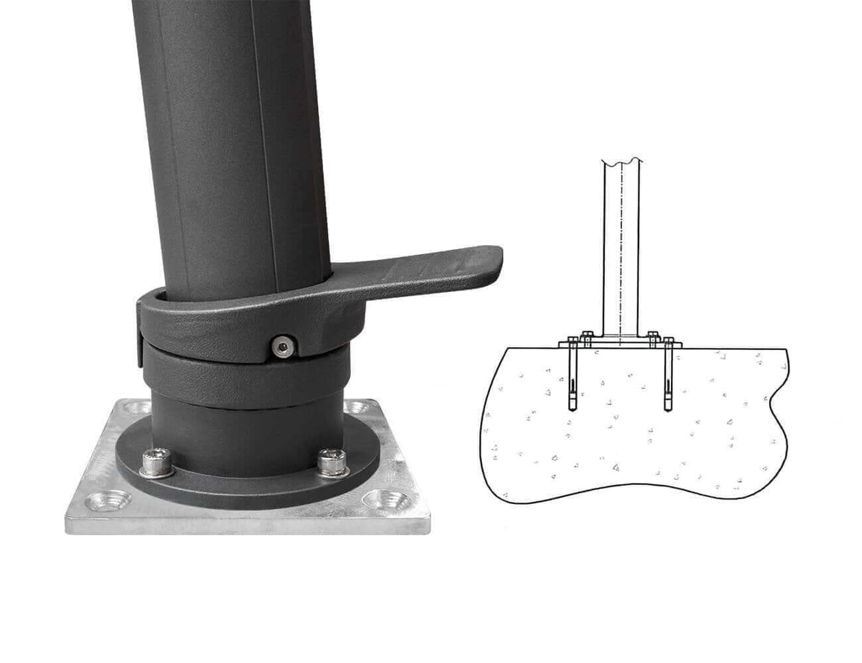 Sunvanta Auron Series Concrete Installation Kit – In-Ground Anchor Plate for Cantilever Umbrellas