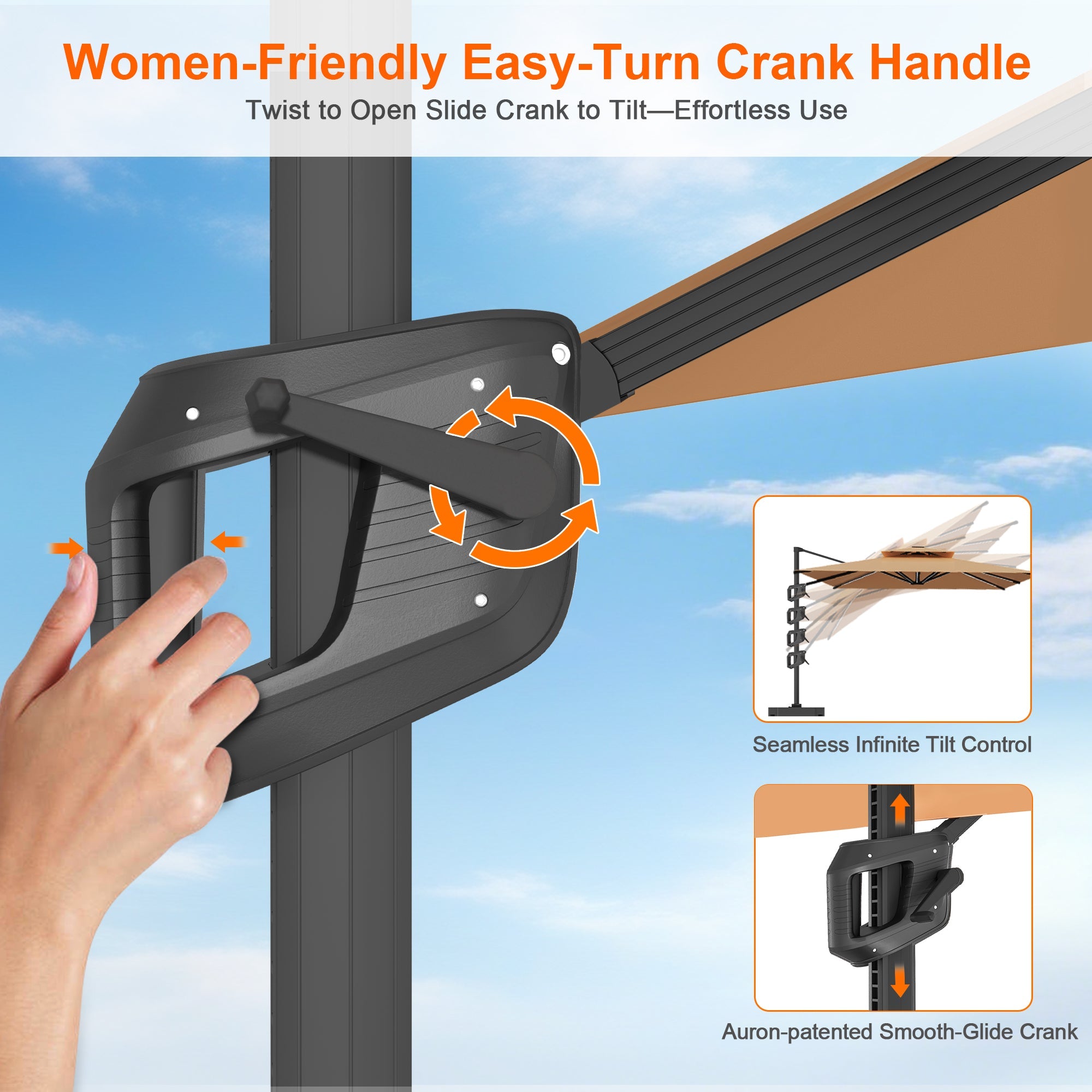 Sunvanta Auron Pro Cantilever Patio Umbrella  Reinforced Aluminum Frame for Patio & Garden