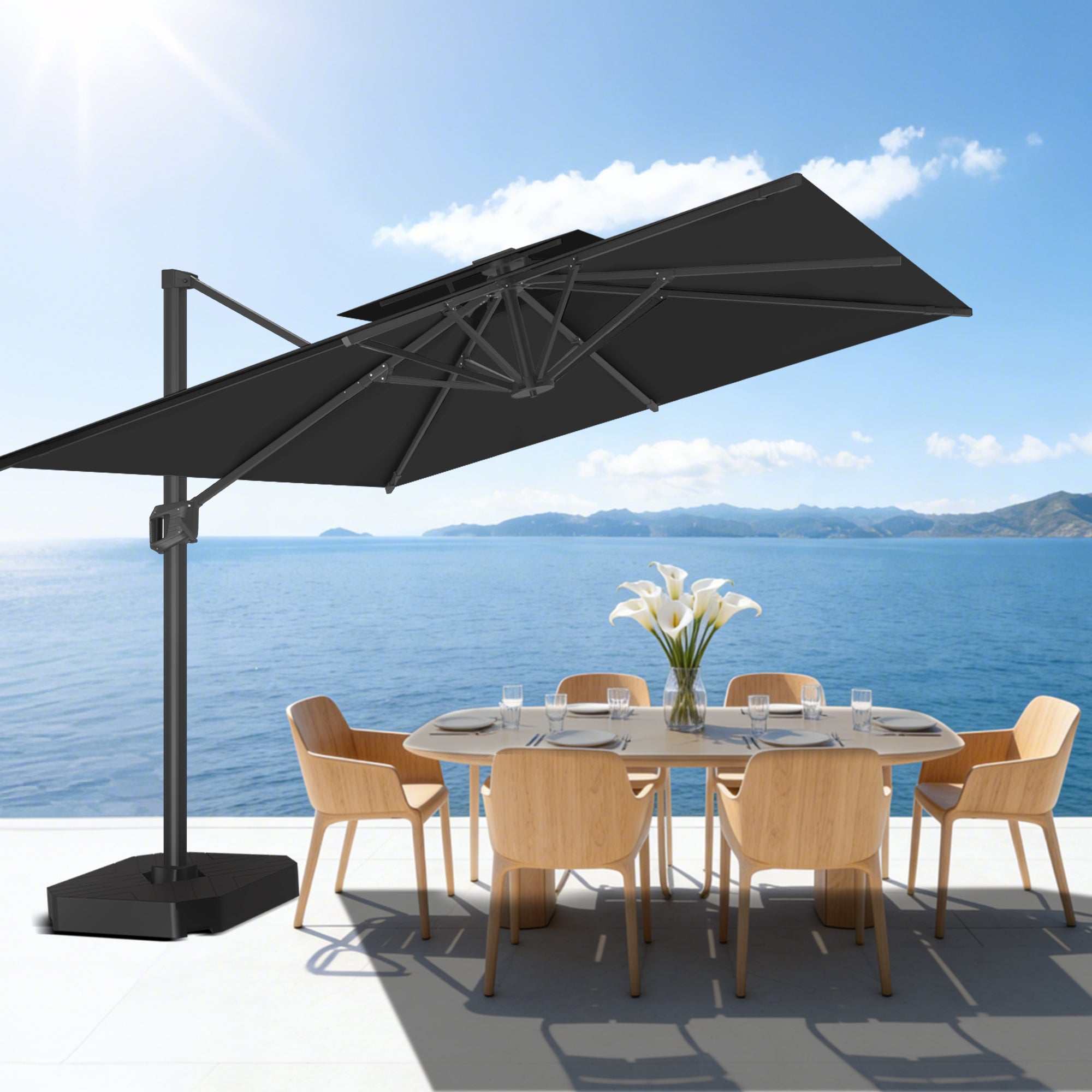 Sunvanta Auron Pro Cantilever Patio Umbrella  Reinforced Aluminum Frame for Patio & Garden