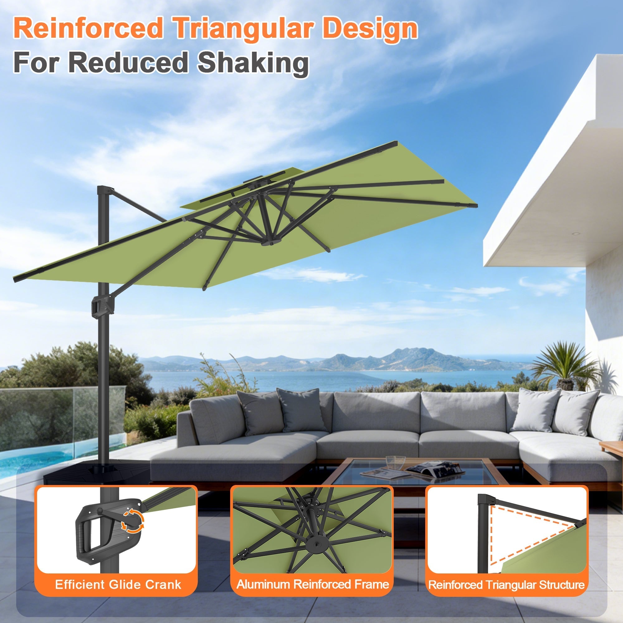 Sunvanta Auron Pro Cantilever Patio Umbrella  Reinforced Aluminum Frame for Patio & Garden