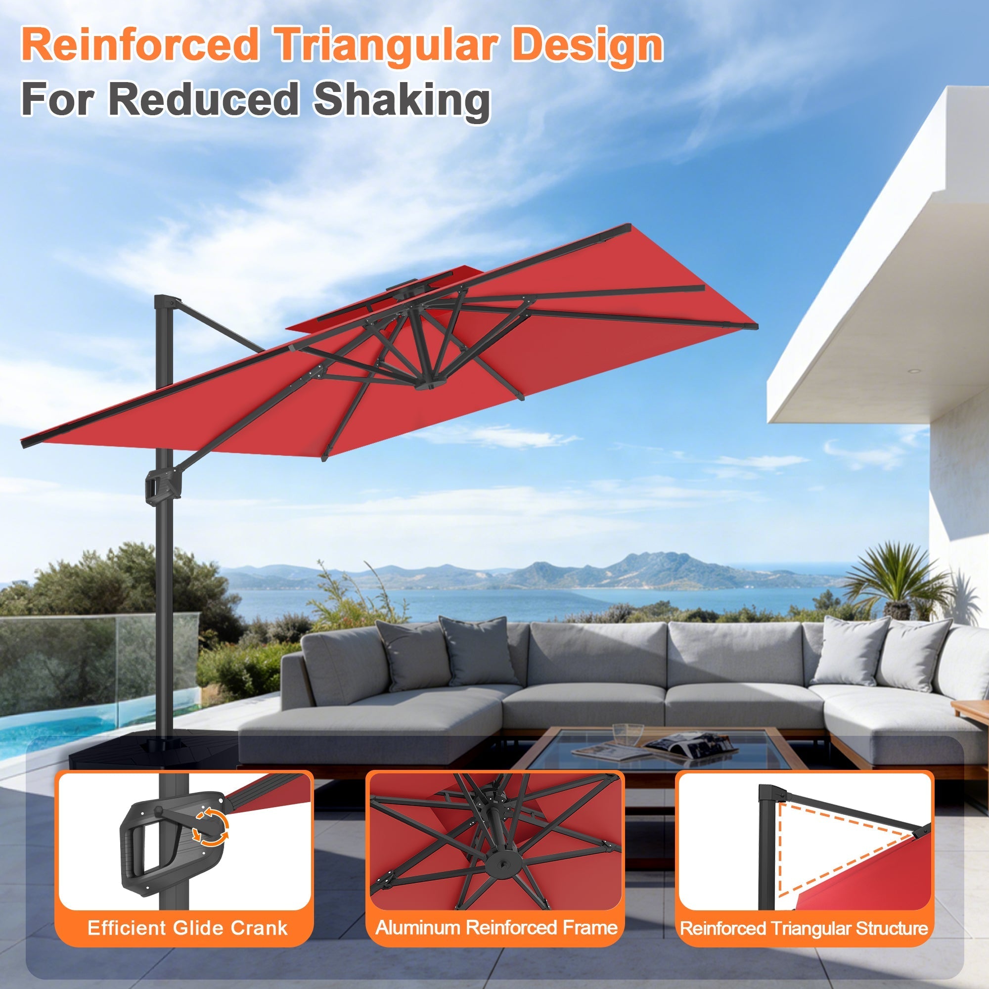 Sunvanta Auron Pro Cantilever Patio Umbrella  Reinforced Aluminum Frame for Patio & Garden