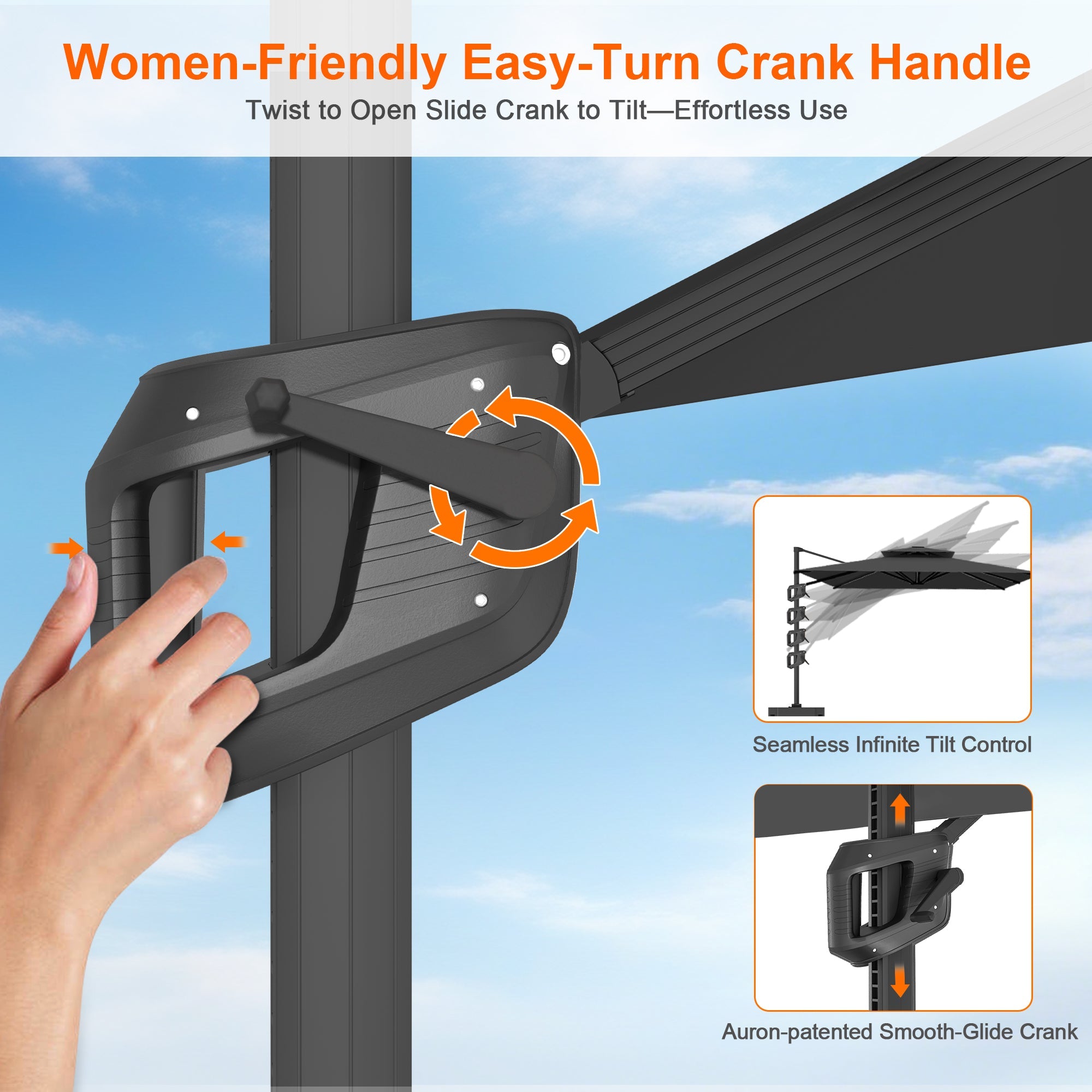 Sunvanta Auron Pro Cantilever Patio Umbrella  Reinforced Aluminum Frame for Patio & Garden