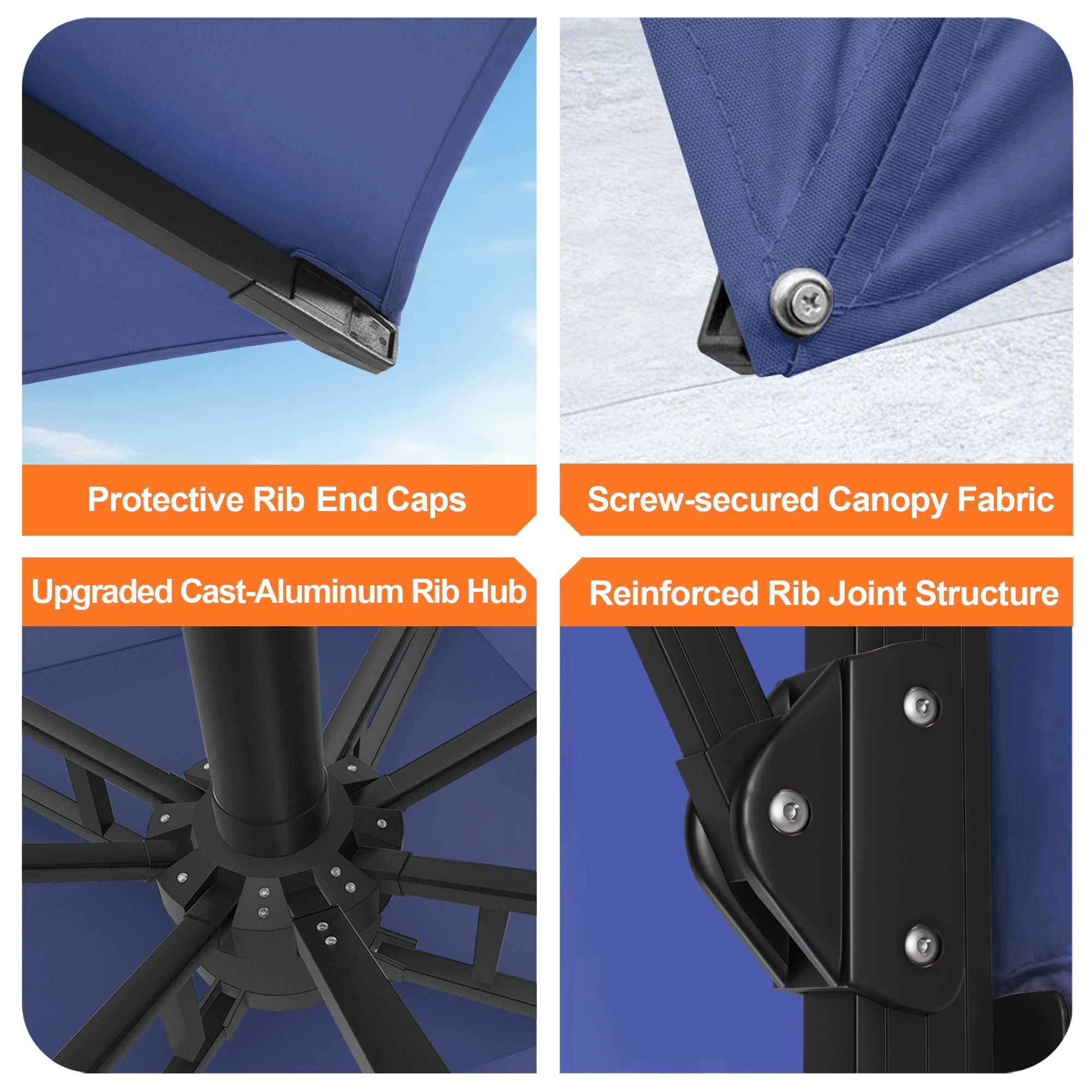 Sunvanta Auron Pro Cantilever Umbrella with Built-In LED Lighting and Reinforced Aluminum Frame for Patio & Garden Use