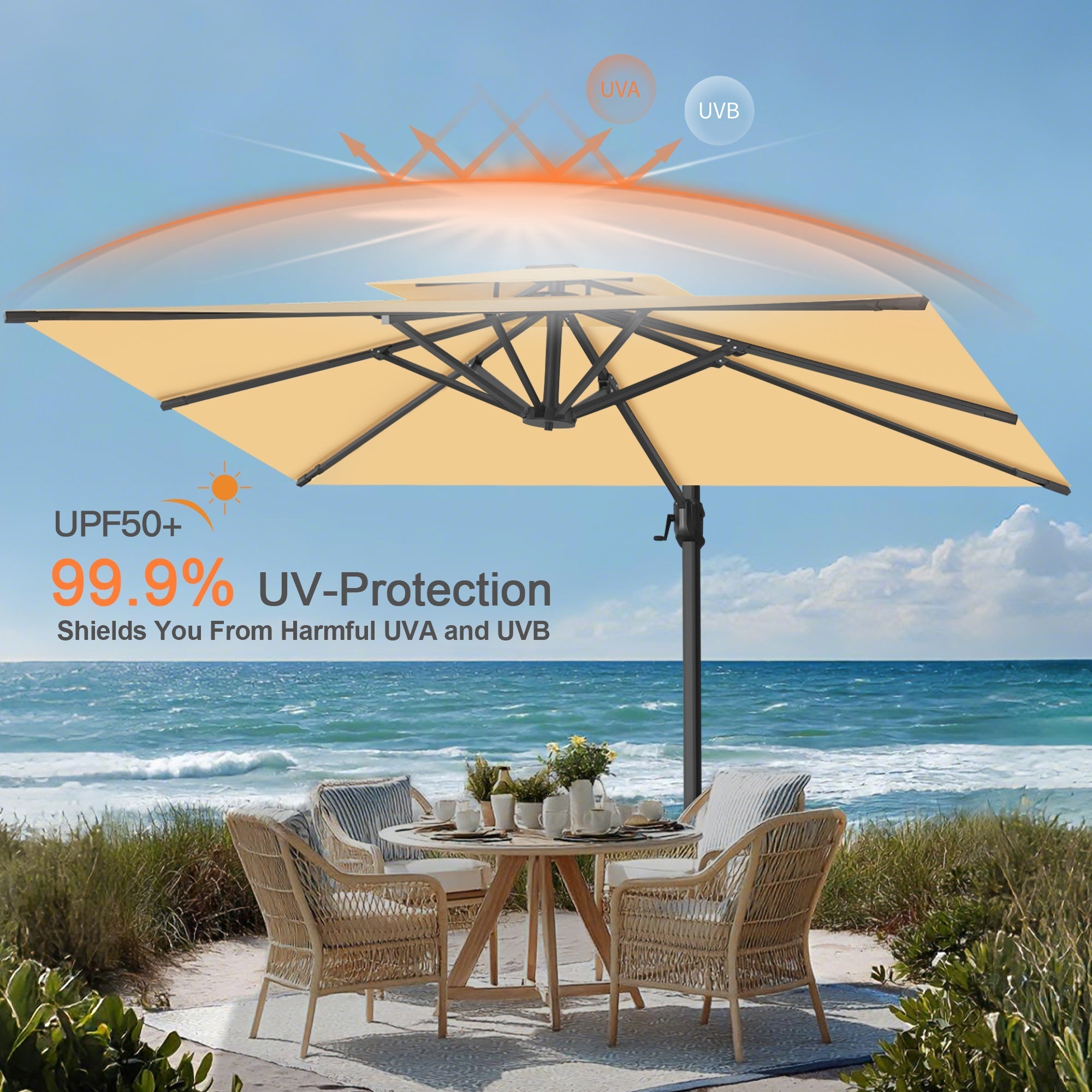 Sunvanta Auron Pro Cantilever Patio Umbrella  Reinforced Aluminum Frame for Patio & Garden