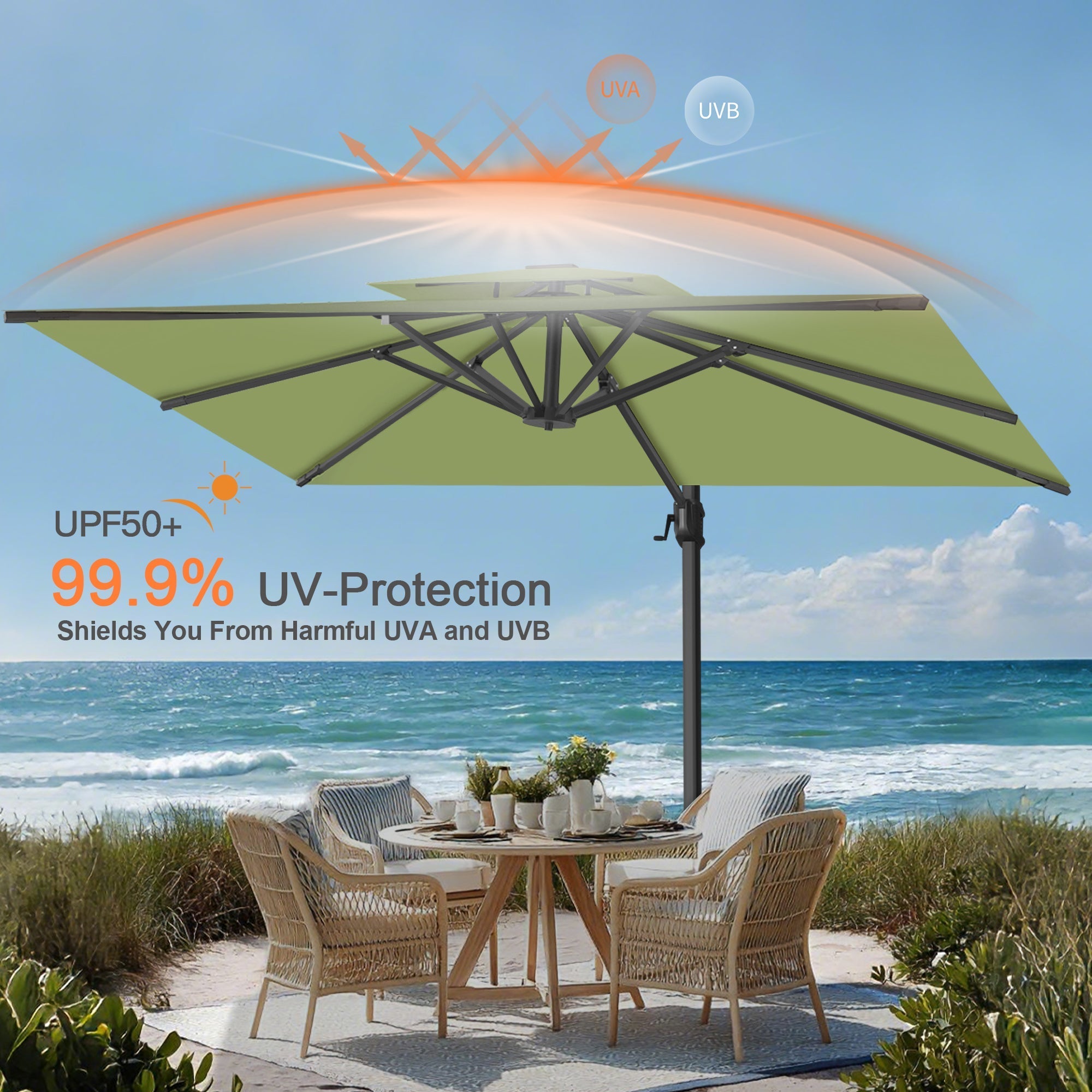 Sunvanta Auron Pro Cantilever Patio Umbrella  Reinforced Aluminum Frame for Patio & Garden