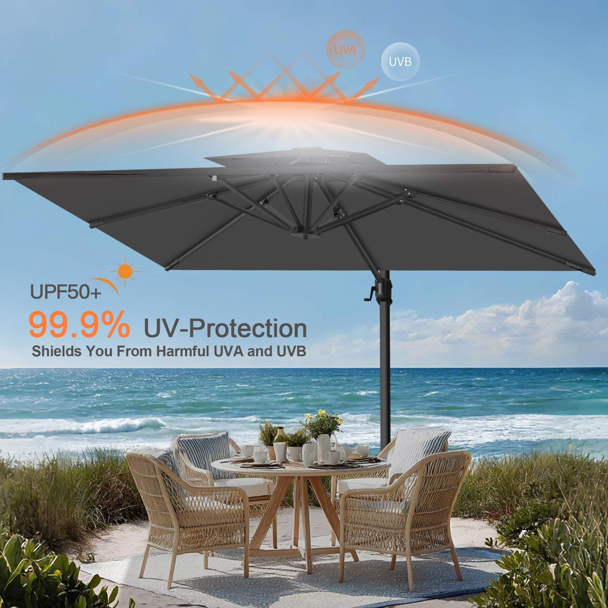 Sunvanta Auron Pro Cantilever Patio Umbrella  Reinforced Aluminum Frame for Patio & Garden