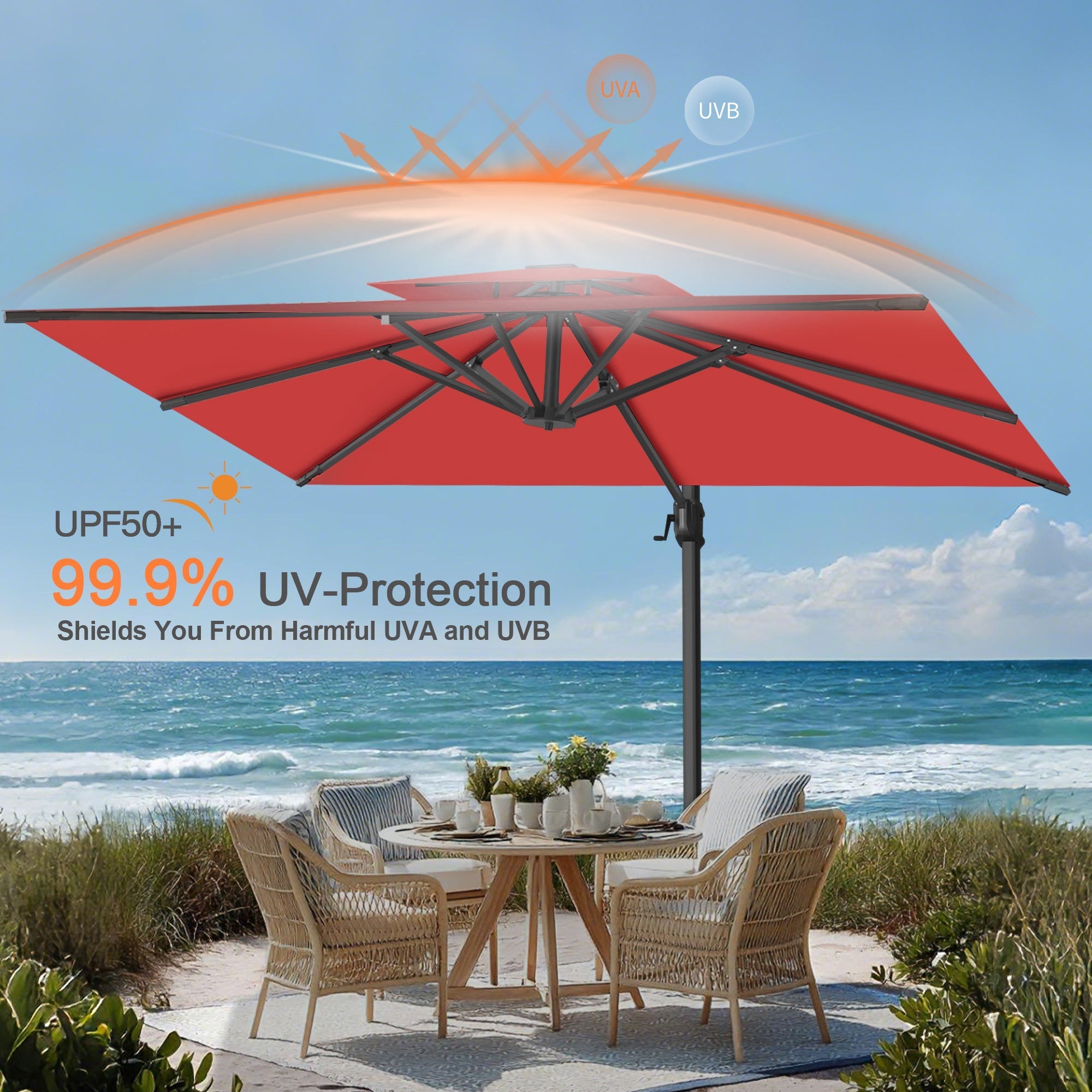 Sunvanta Auron Pro Cantilever Patio Umbrella  Reinforced Aluminum Frame for Patio & Garden