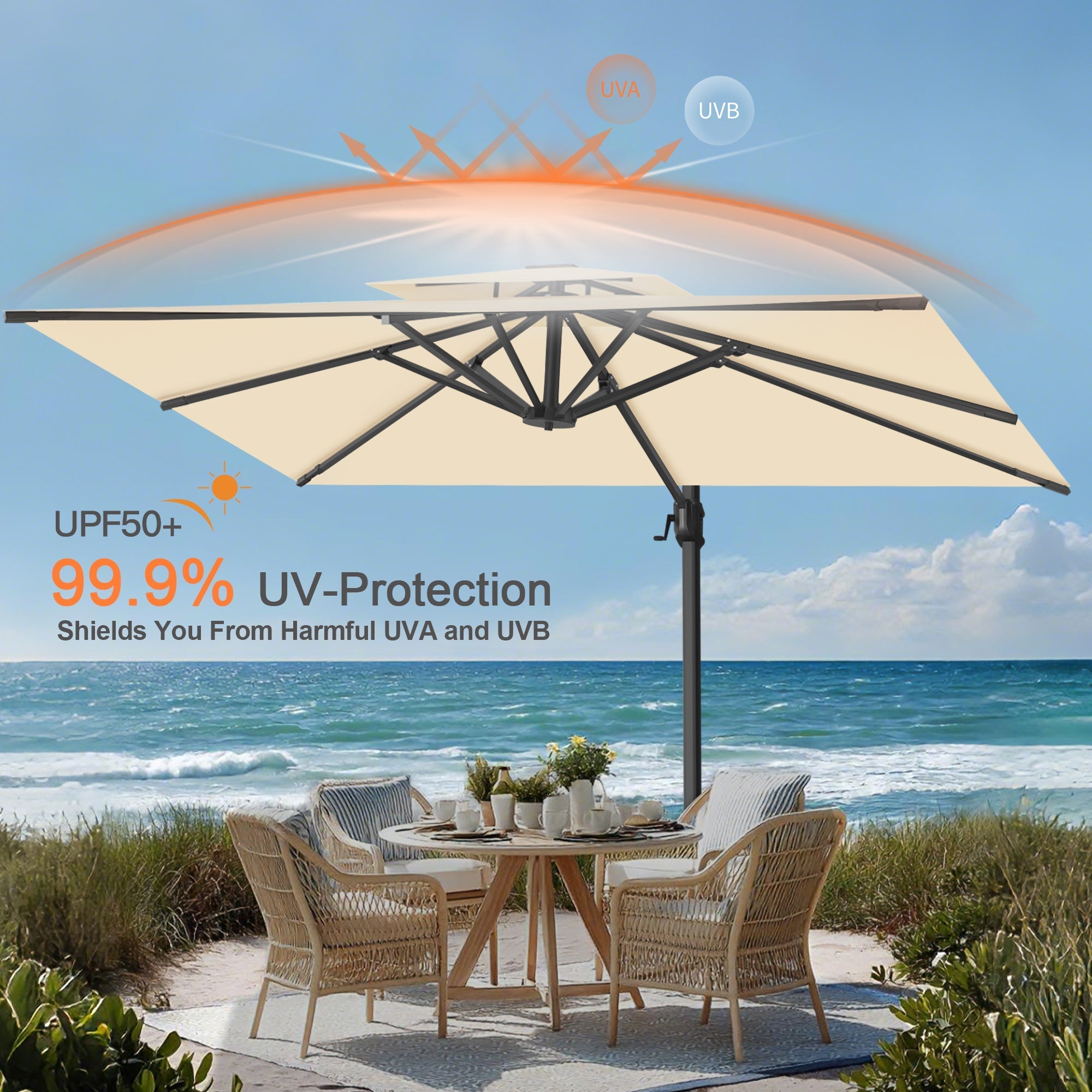 Sunvanta Auron Pro Cantilever Patio Umbrella  Reinforced Aluminum Frame for Patio & Garden