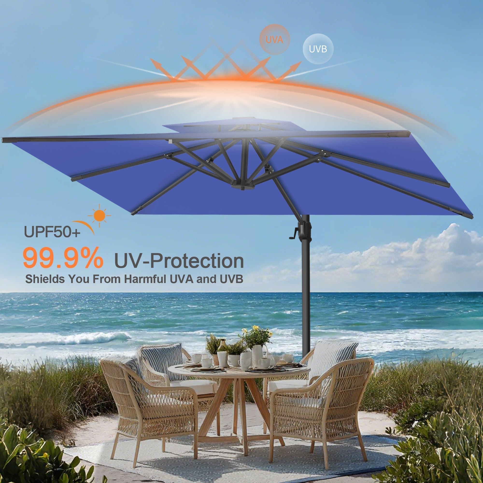 Sunvanta Auron Pro Cantilever Patio Umbrella  Reinforced Aluminum Frame for Patio & Garden