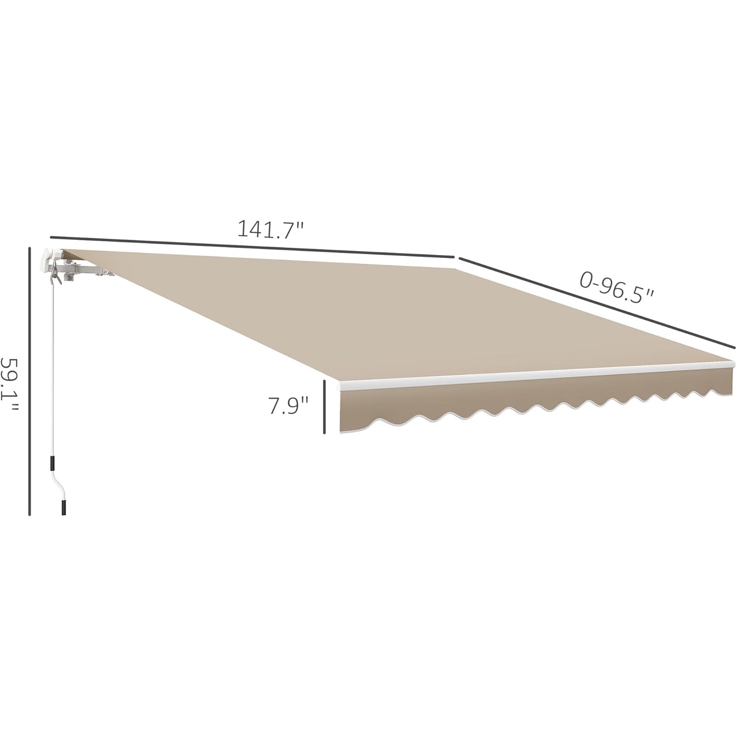 Sunvanta 3.6m × 3m Retractable Awning with Manual Crank – UV-Resistant Canopy for Patio & Balcony