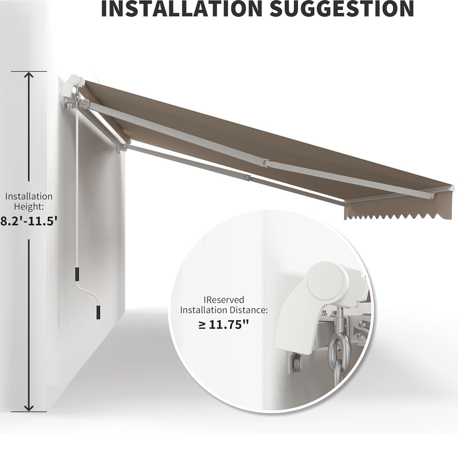 Sunvanta 3.6m × 3m Retractable Awning with Manual Crank – UV-Resistant Canopy for Patio & Balcony