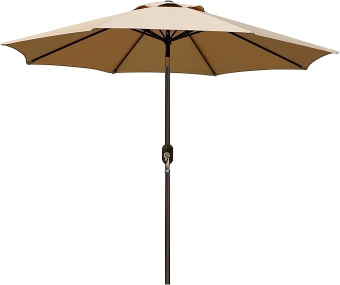 Sunvanta Market Breeze™ Patio Umbrella with 8 Sturdy Ribs, Push-Button Tilt & Crank Lift