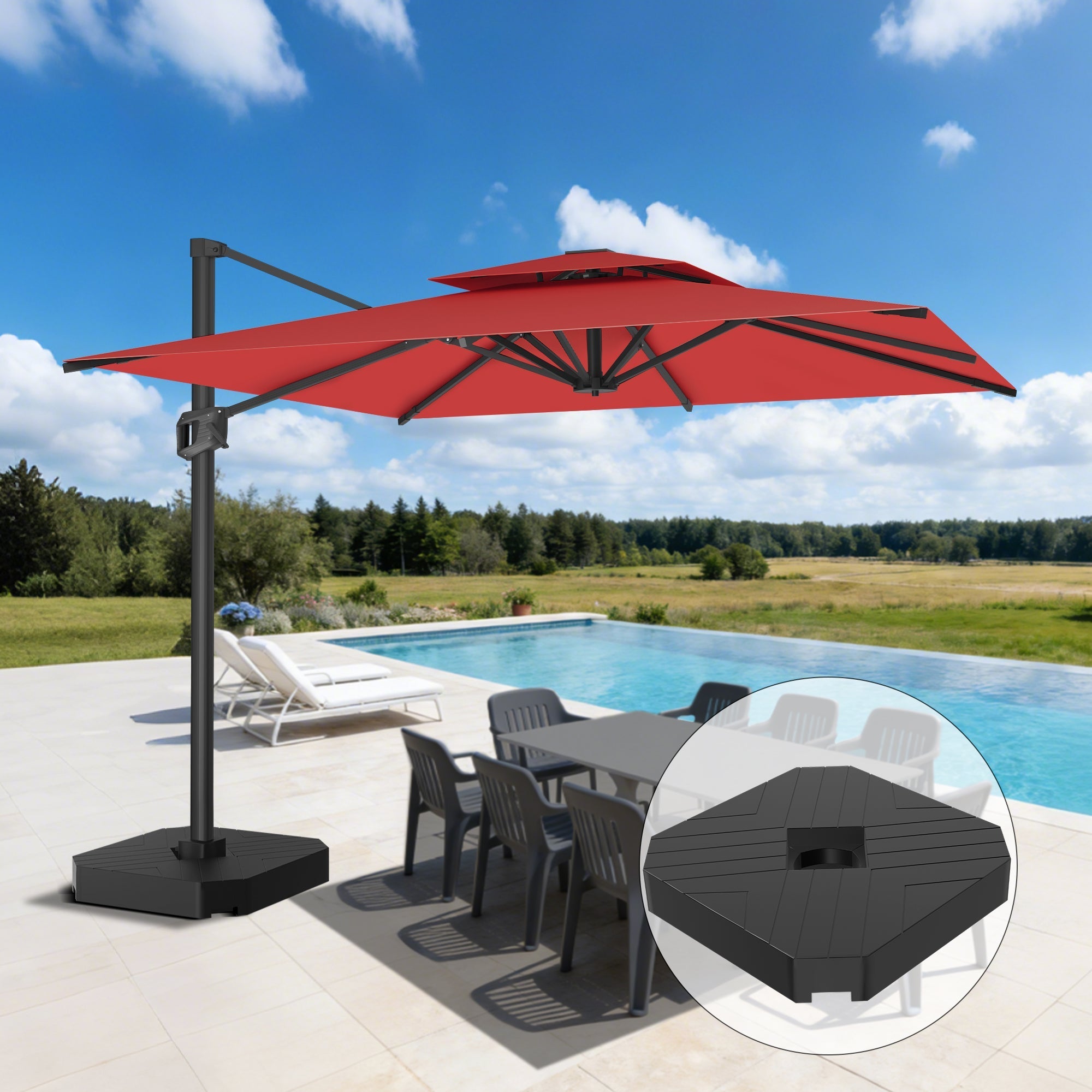 Sunvanta Auron Pro Cantilever Patio Umbrella  Reinforced Aluminum Frame for Patio & Garden
