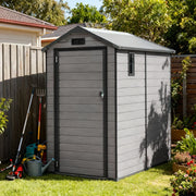 Sunvanta YardVault Resin Storage Shed with Floor – Outdoor Storage for Tools, Bikes & Garden Equipment