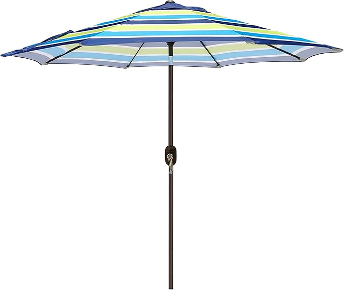Sunvanta Market Breeze™ Patio Umbrella with 8 Sturdy Ribs, Push-Button Tilt & Crank Lift