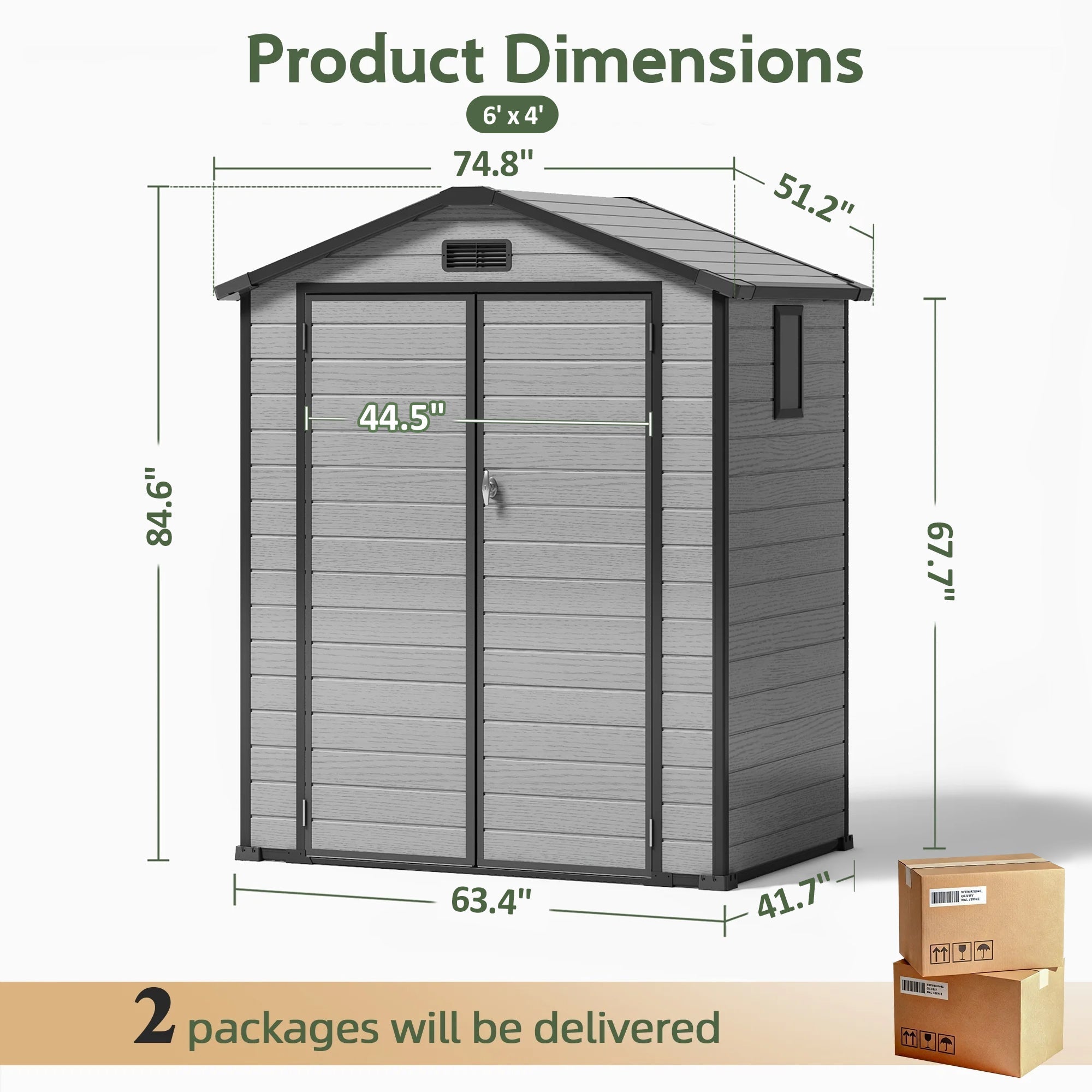 Sunvanta YardVault Resin Storage Shed with Floor – Outdoor Storage for Tools, Bikes & Garden Equipment
