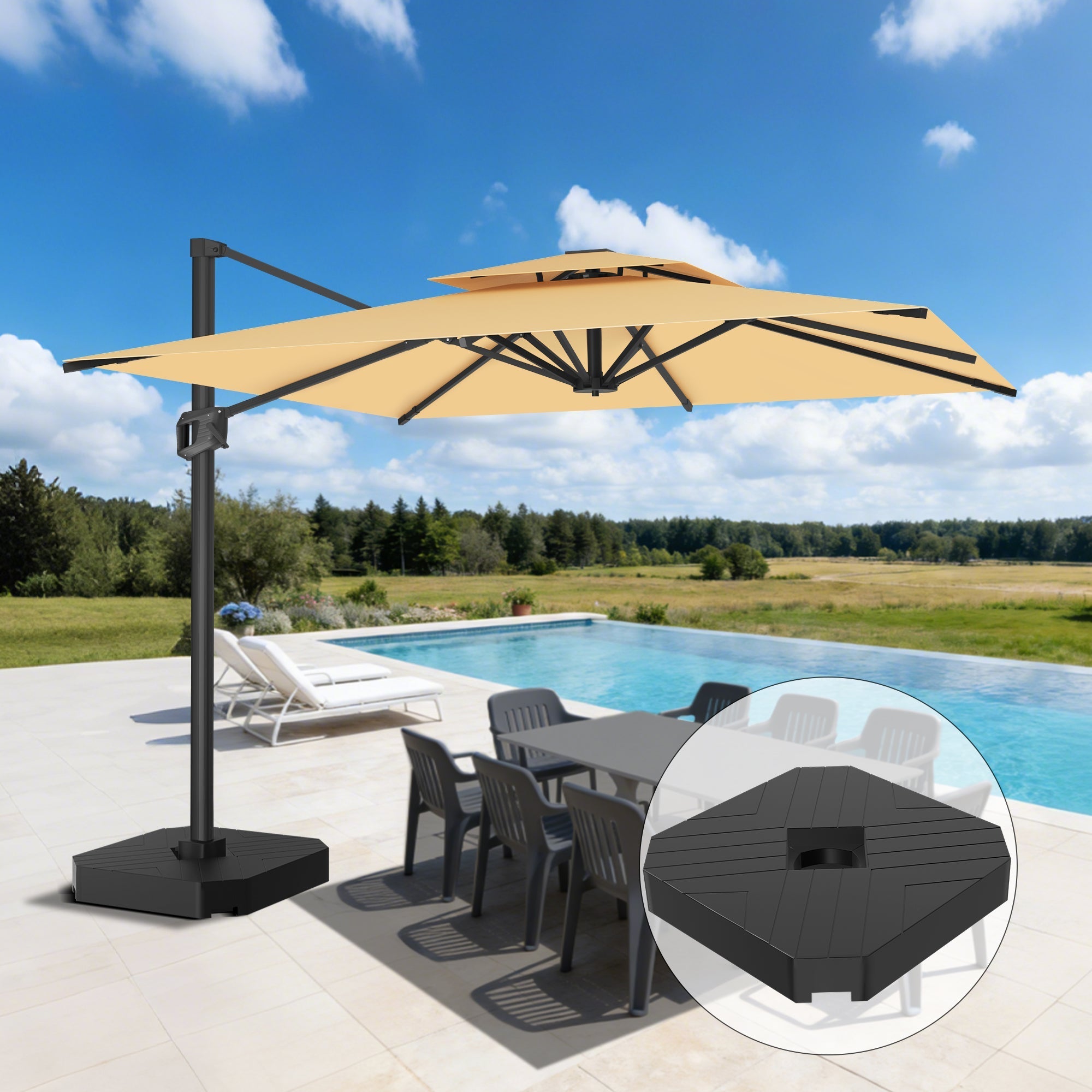 Sunvanta Auron Pro Cantilever Patio Umbrella  Reinforced Aluminum Frame for Patio & Garden