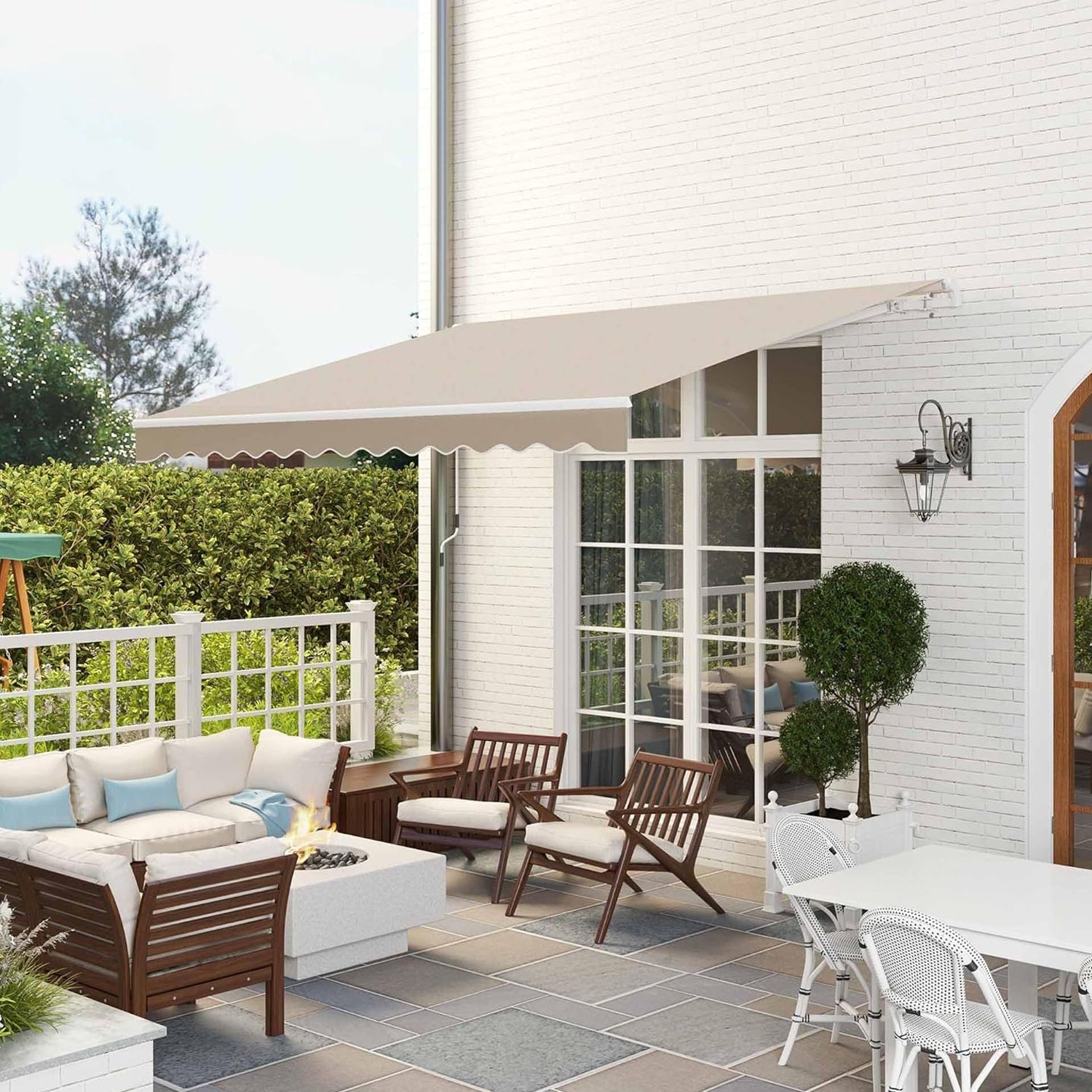 Sunvanta 3.6m × 3m Retractable Awning with Manual Crank – UV-Resistant Canopy for Patio & Balcony