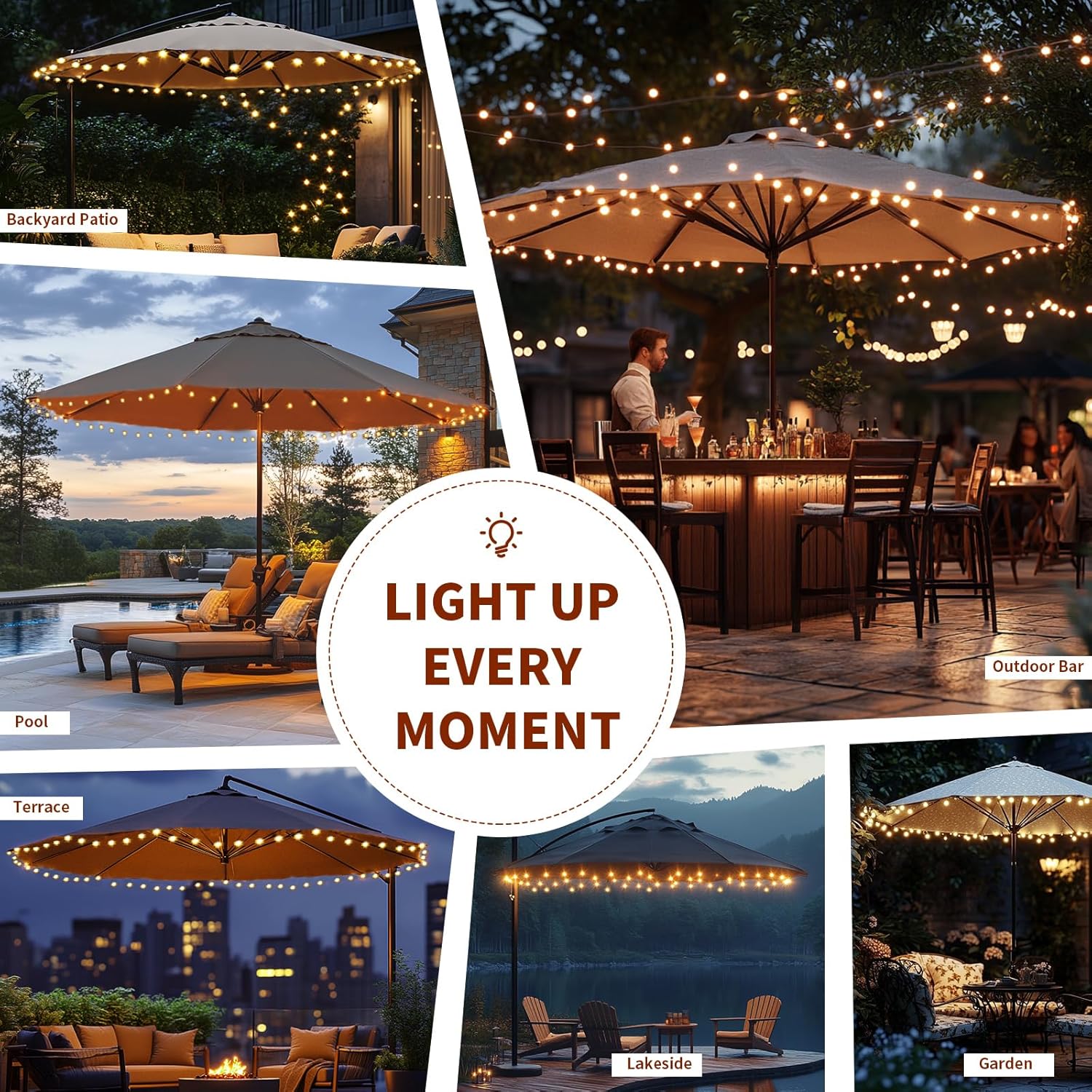 Sunvanta™ Umbrella & Gazebo LED Light Kit – Battery-Powered Ambient Lighting with Remote