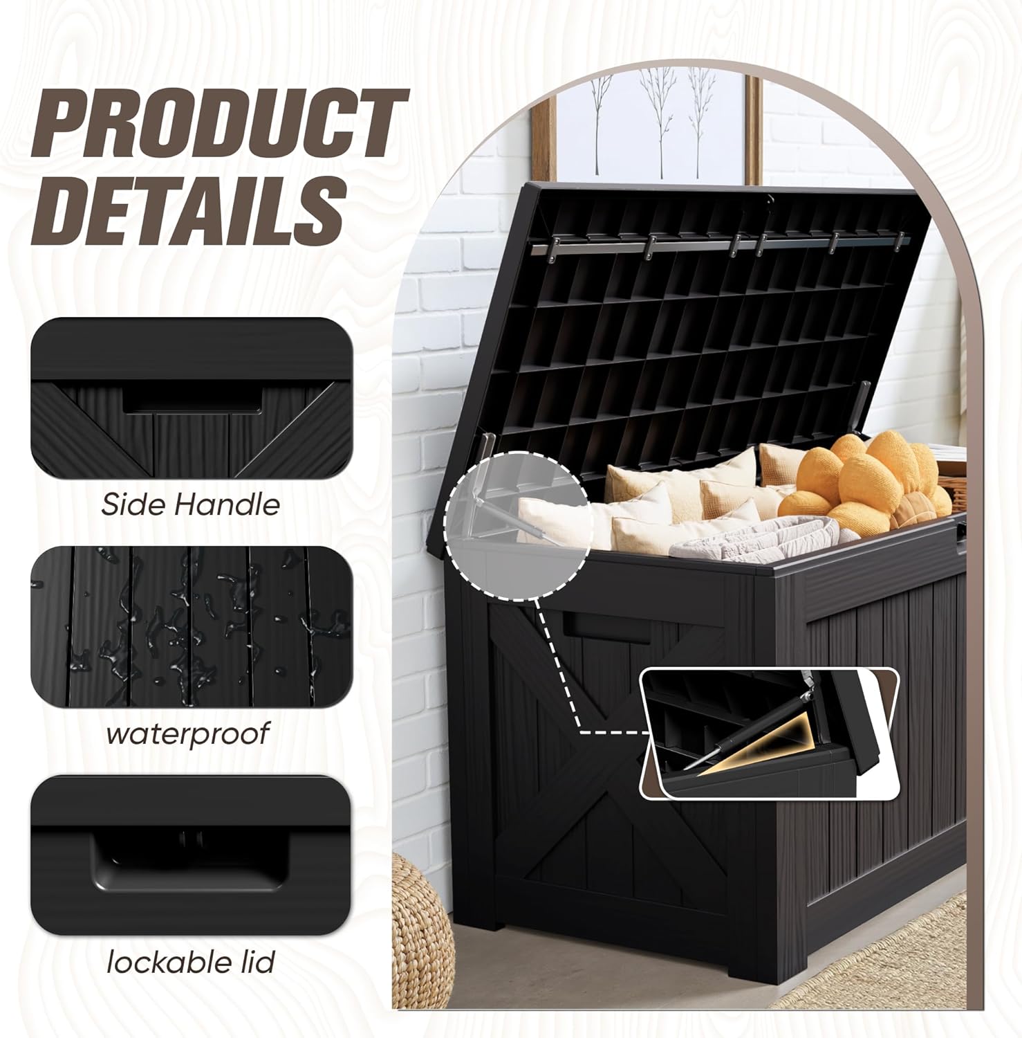 Sunvanta Resin Deck Box – Large Outdoor Storage for Patio Furniture, Garden Tools & Pool Supplies