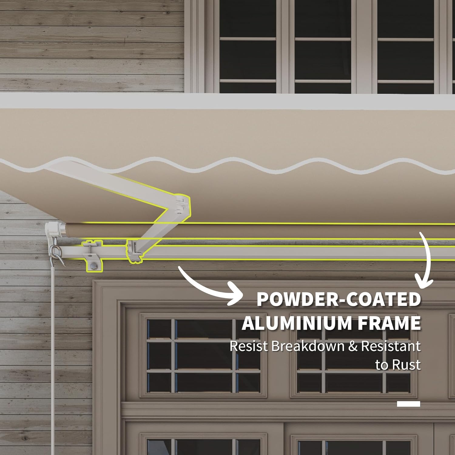 Sunvanta 3.6m × 3m Retractable Awning with Manual Crank – UV-Resistant Canopy for Patio & Balcony