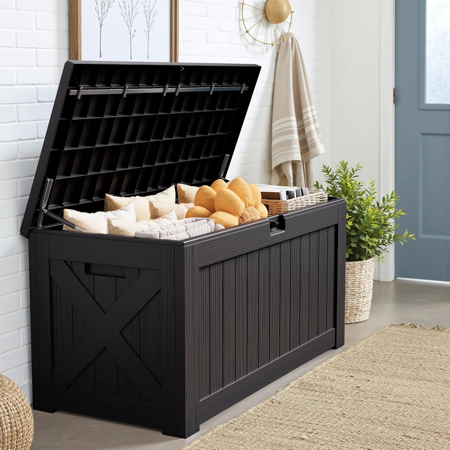 Sunvanta Resin Deck Box – Large Outdoor Storage for Patio Furniture, Garden Tools & Pool Supplies