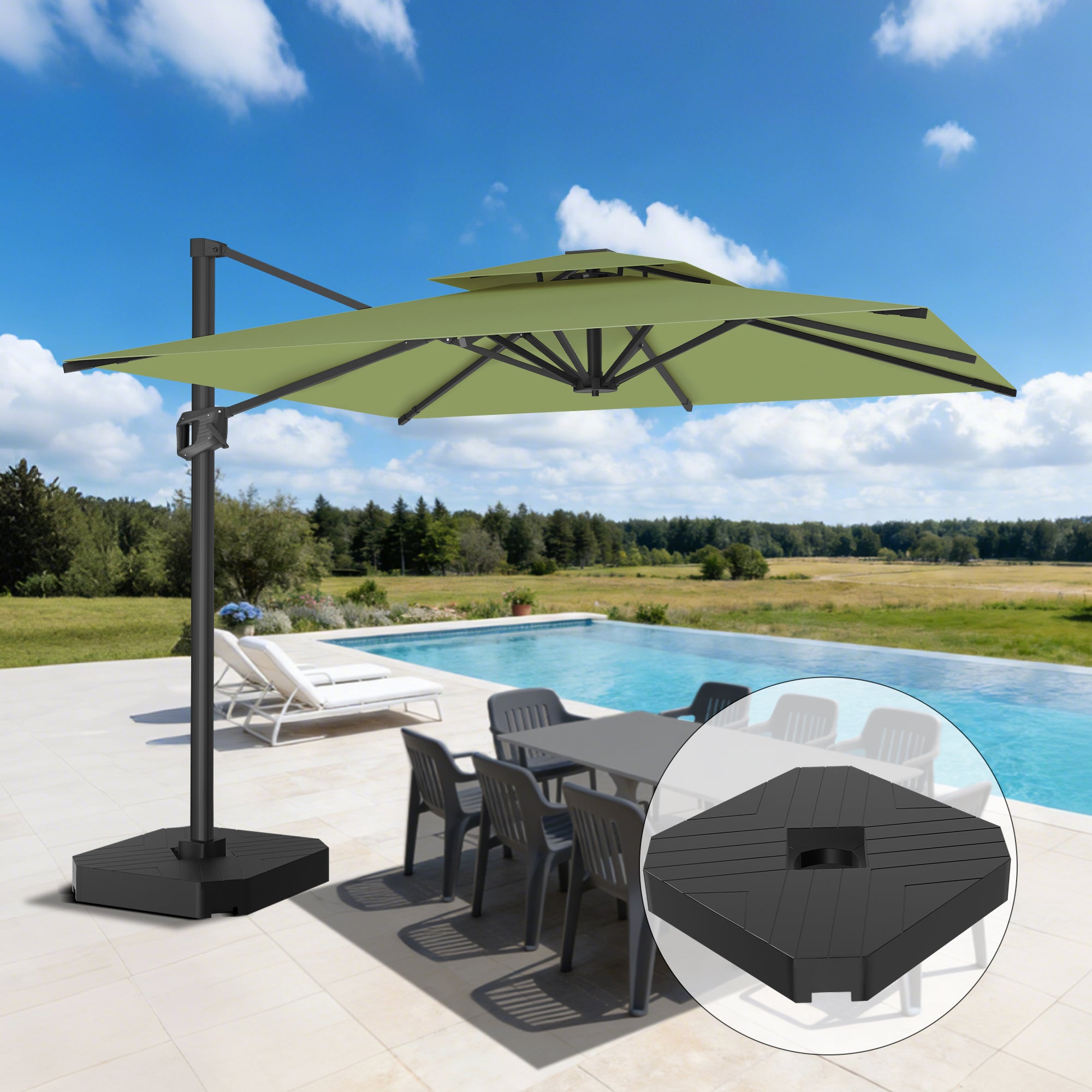 Sunvanta Auron Pro Cantilever Patio Umbrella  Reinforced Aluminum Frame for Patio & Garden